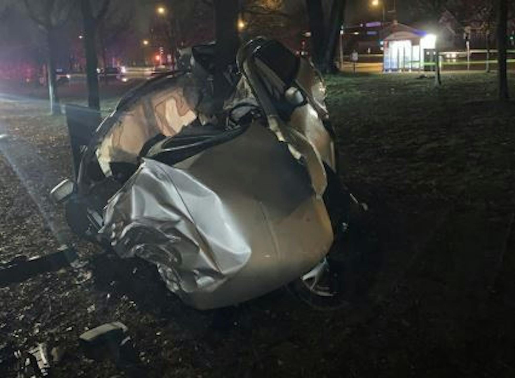 A woman died in an SUV crash Saturday night in north Minneapolis. Credit: Minneapolis Police Department