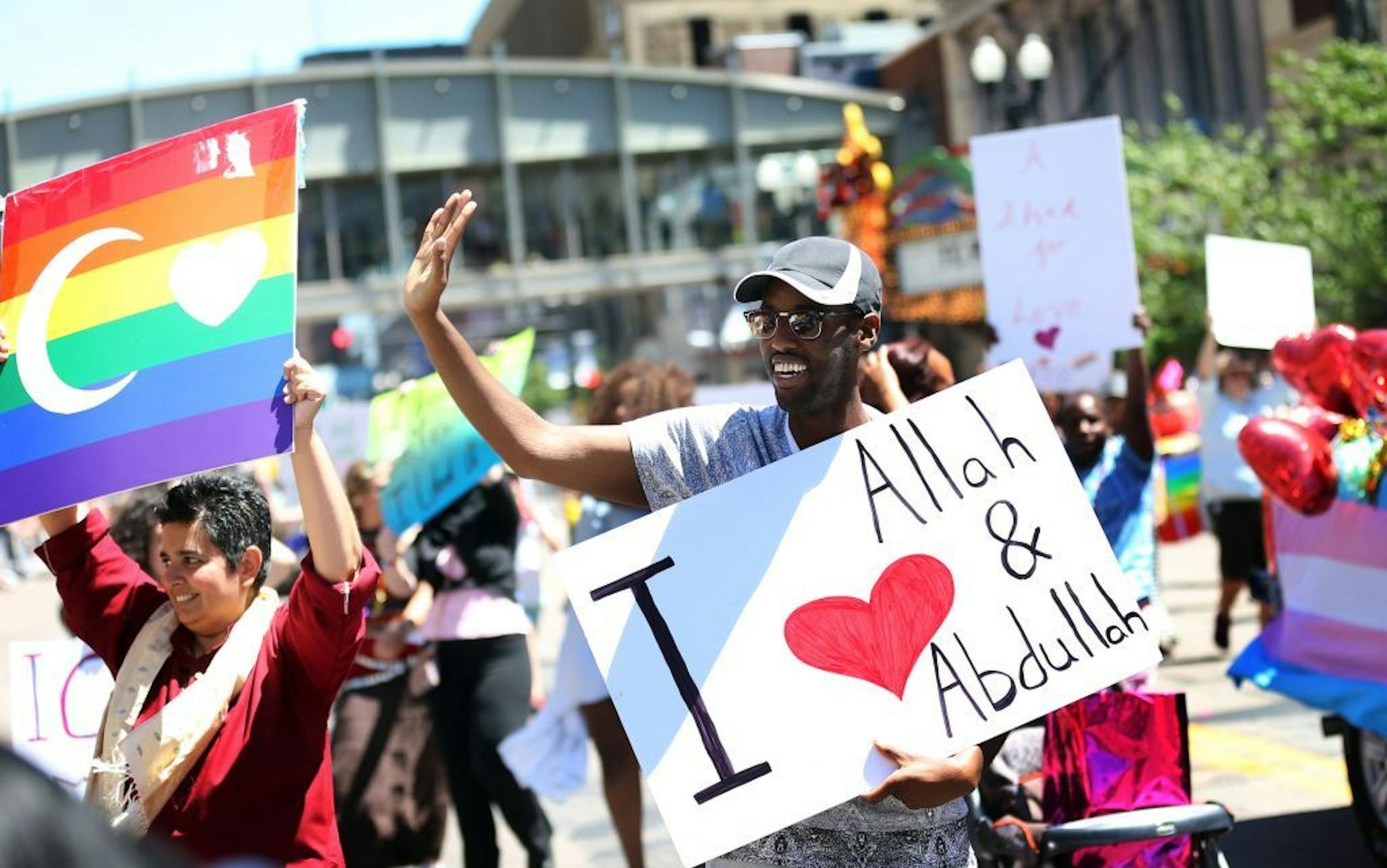 Awale Osman was part of contingent of LGBT Muslims who marched in the Pride parade Sunday June 26, 2016 in Minneapolis.