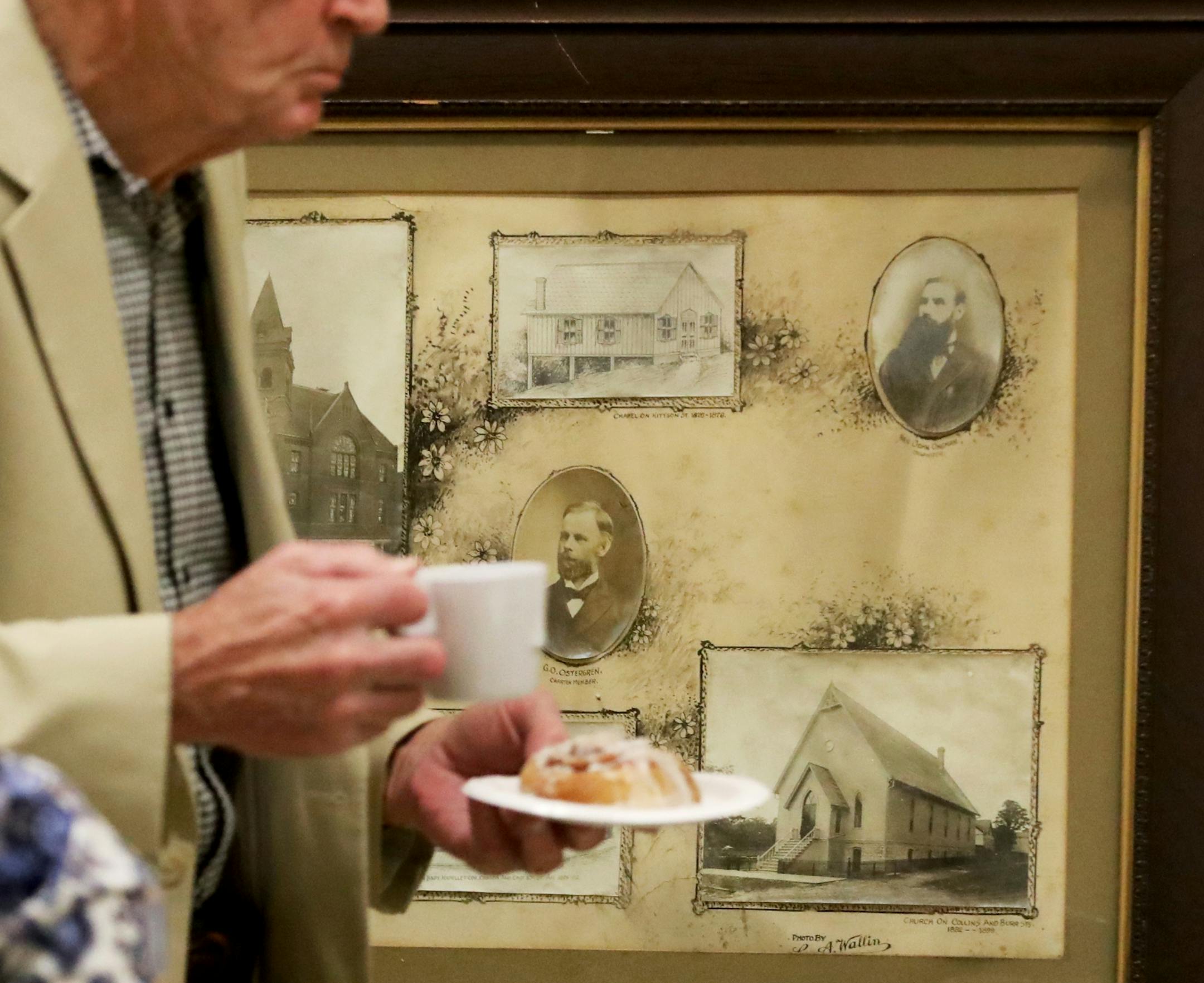 Old photos of the transformation from the First Swedish Baptist Church to Payne Avenue Baptist Church to Trinity Baptist Church were on display as part of a ceremony entitled: Honoring the Past, Preparing for the Future: Trinity Baptist Church becomes LifePoint Church Saturday, April 1, 2017, in St. Paul, MN.
