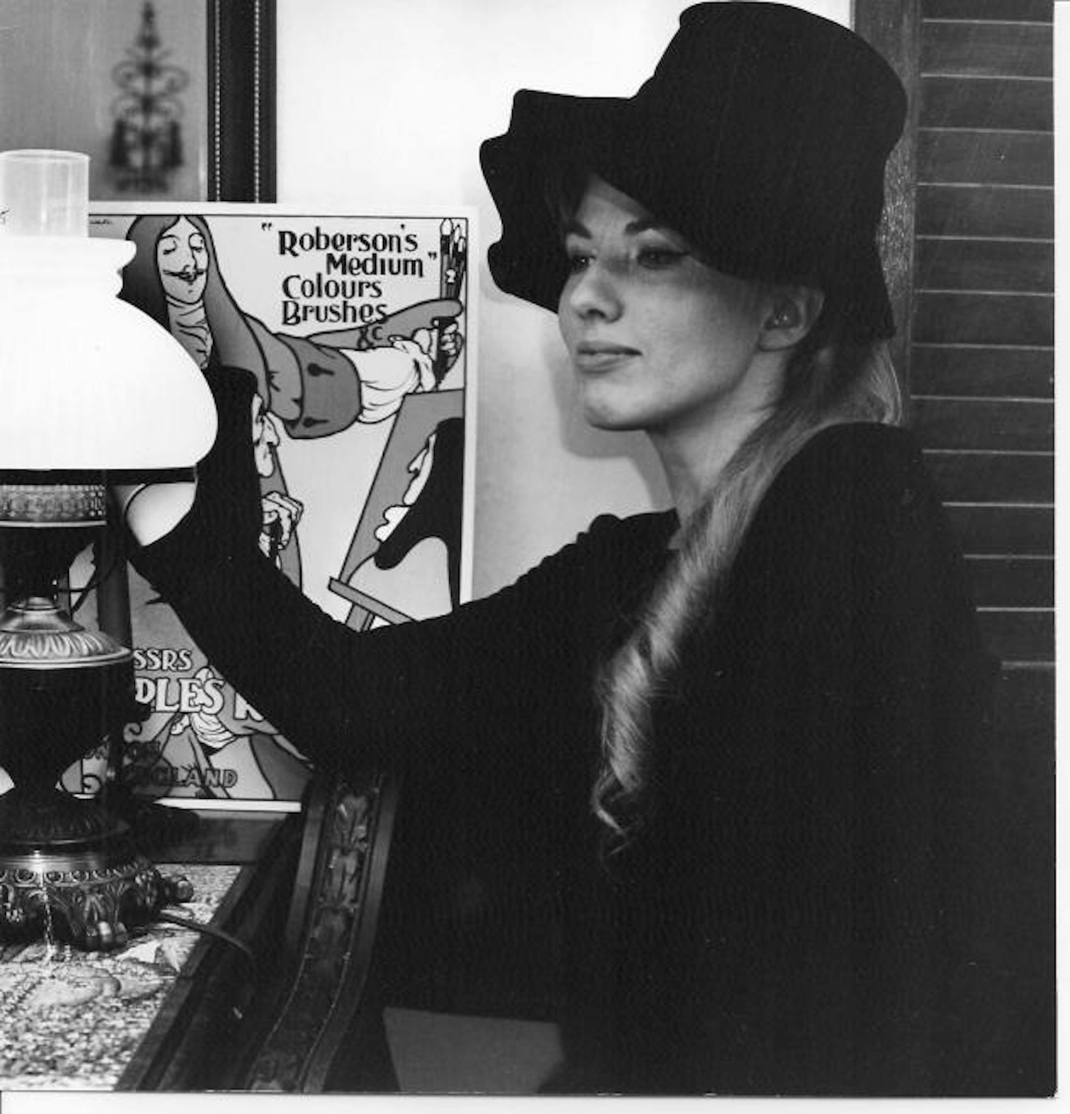Janet Groth in her early years at the New Yorker. That's Minnesota hair, but definitely a New York hat.