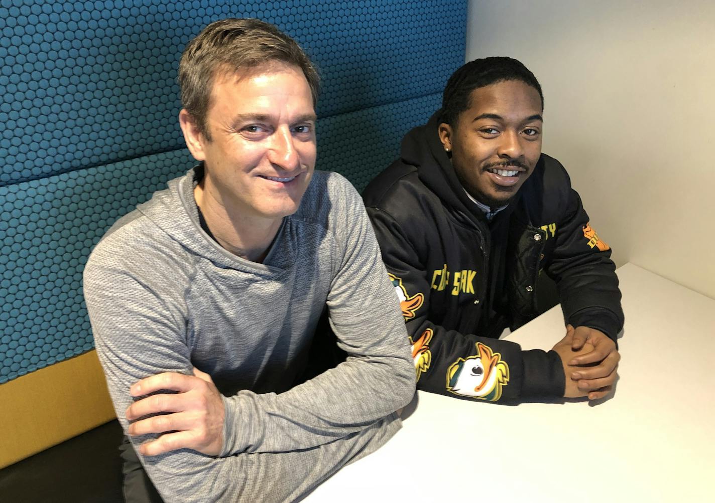 Don MacPherson, 51, and Shakeel Nelson, 25, buddies for 17 years, have expanded their relationship to include dozens of young people through Inner City Ducks.
Photo: Neal.St. Anthony@startribune.com