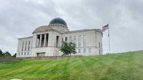 The Iowa Supreme Court building on June 28. The court said the state's strict abortion law is legal and told a lower court to dissolve a temporary blo