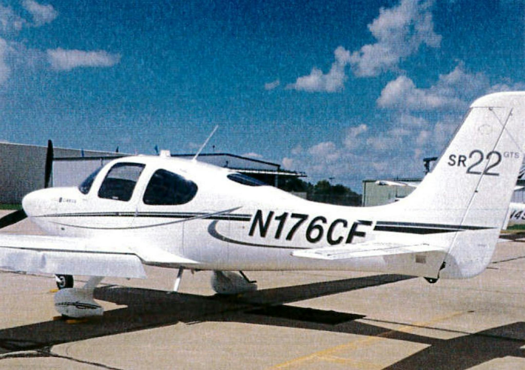 This undated photo provided by the Bloomington Normal Airport Authority shows a damaged wing of a Cirrus SR22 single engine plane at the Central Illinois Regional Airport in Bloomington, Ill. Iowa State University President Steven Leath caused "substantial damage" to the university airplane he was piloting when it made a hard landing at the Illinois airport last year � a costly incident kept quiet for 14 months.