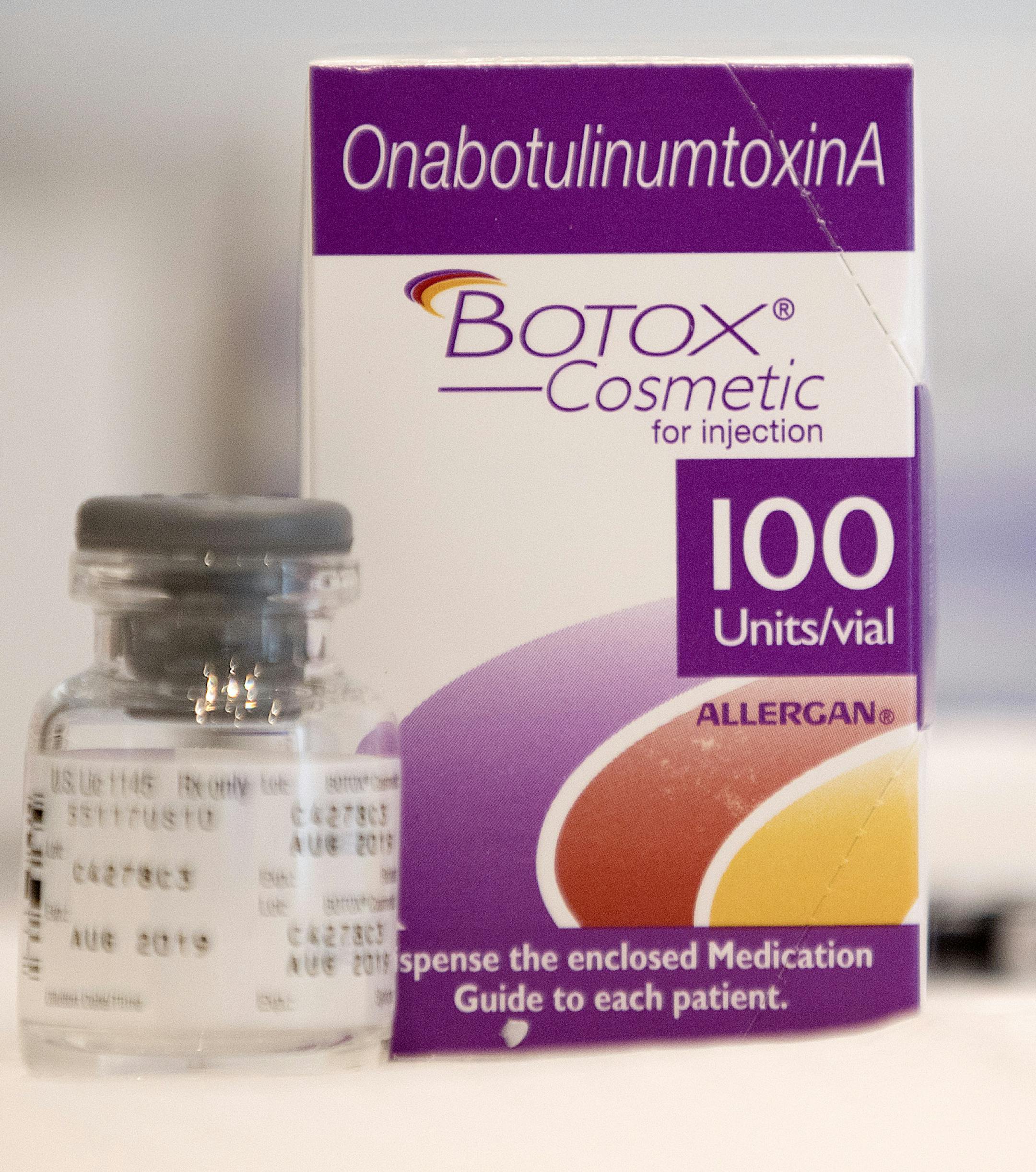 A box of Botox sat ready to be used Thursday. ] ANTHONY SOUFFLE ¥ anthony.souffle@startribune.com Daisha DeMike of St. Paul got a Botox treatment from injection specialist Rebecca Suess Thursday, Jan. 12, 2017 at Aesthetic Institute of Edina. Some millennials keen on preserving their youth are turning to Botox to smooth away hints of creases and wrinkles on their faces. Recent surveys report a surge in patients under 30 getting "preventative Botox" driven by our social media, image-driven c