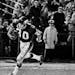 October 26, 1970 Bill Brown Scores Game's Only Td Catches 17-vard pass from Garv Cuozzo Four old favorites depart - Fullback Bill Brown, shown here sc