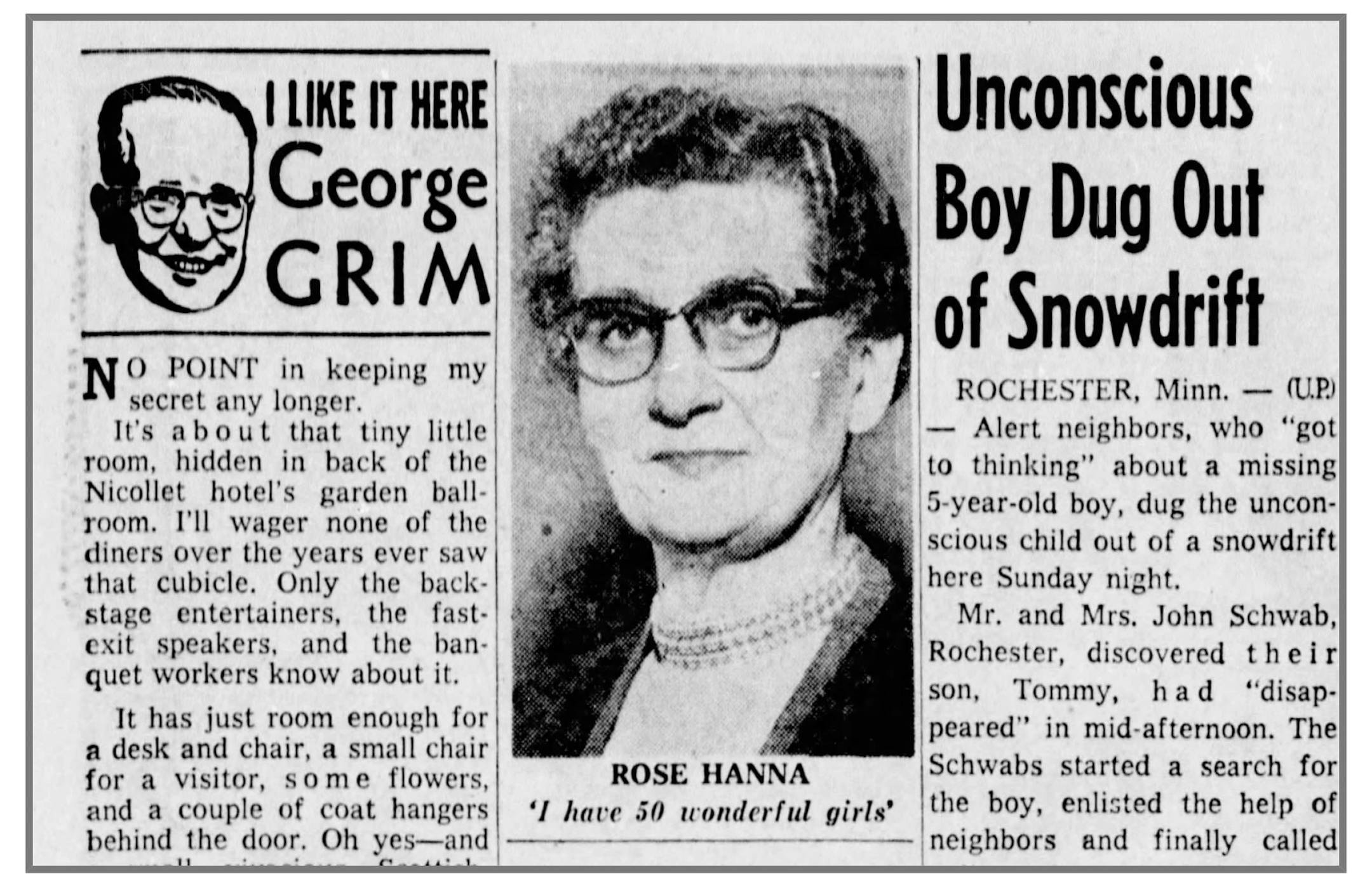 The author's grandmother was featured in a 1956 column.