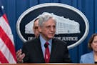 Attorney General Merrick Garland speaks during a news conference at the Department of Justice headquarters in Washington, Thursday, May 23, 2024. The 