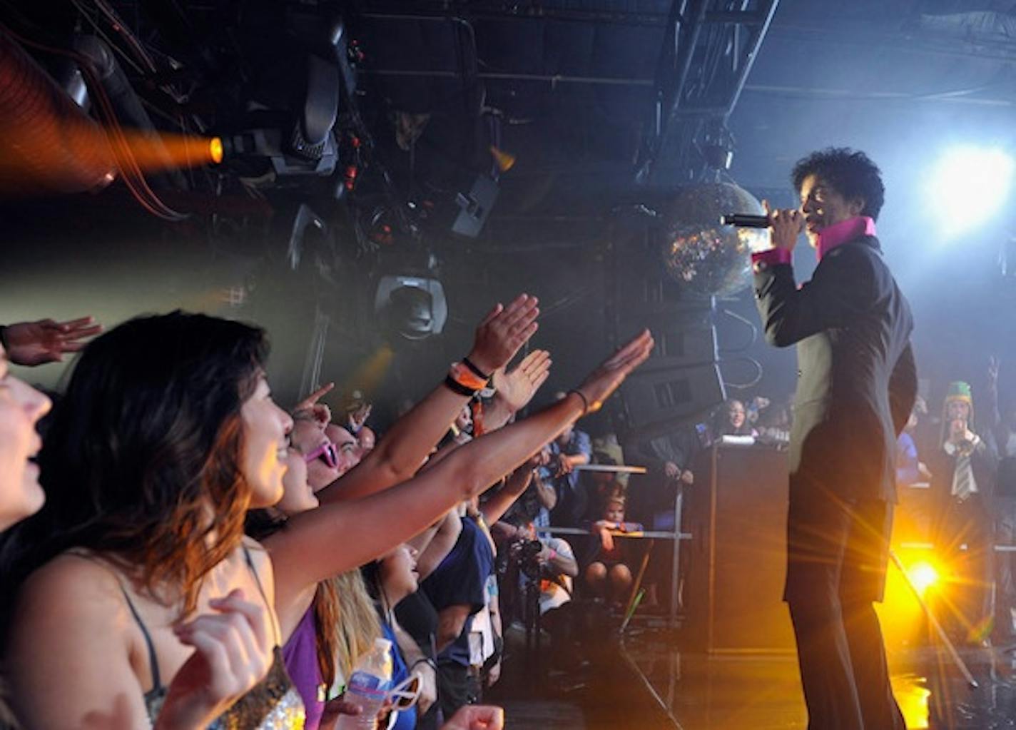 Prince went guitarless throughout his closing-night performance at the South by Southwest Music Conference in Austin, Texas. / Photos by John Sciulli for Samsung