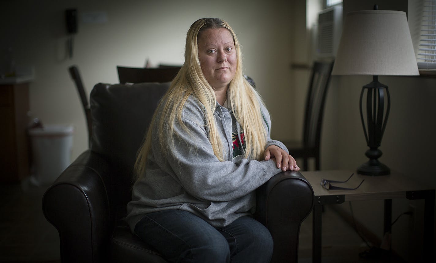 Chrissy Shoemaker, 38, sat in her apartment Thursday, June 29, 2017 in West. St. Paul, MN. ] ELIZABETH FLORES &#xef; liz.flores@startribune.com