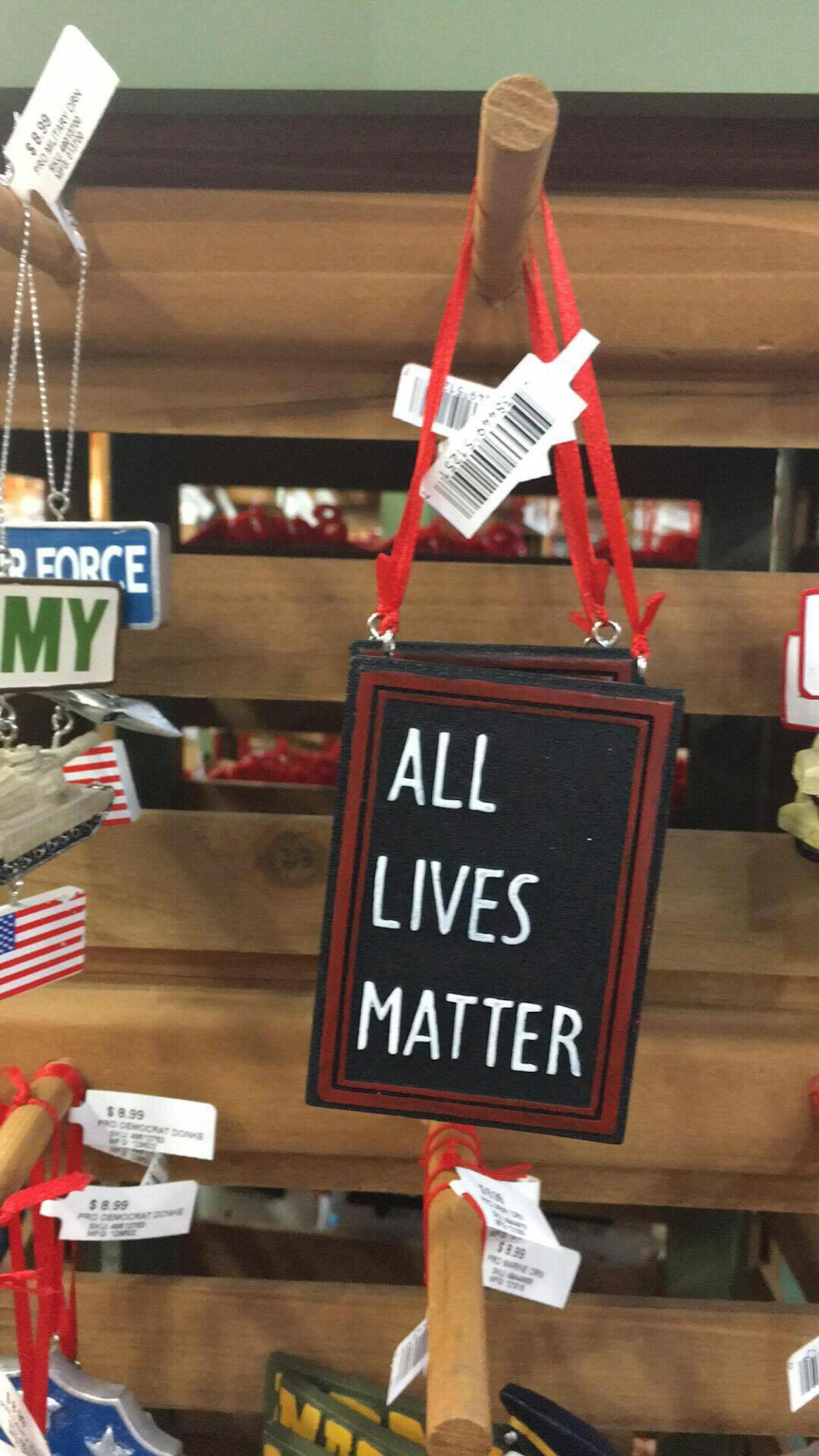 An 'All Lives Matter' ornament on display at Gertens in Inver Grove Heights. Photo provided.