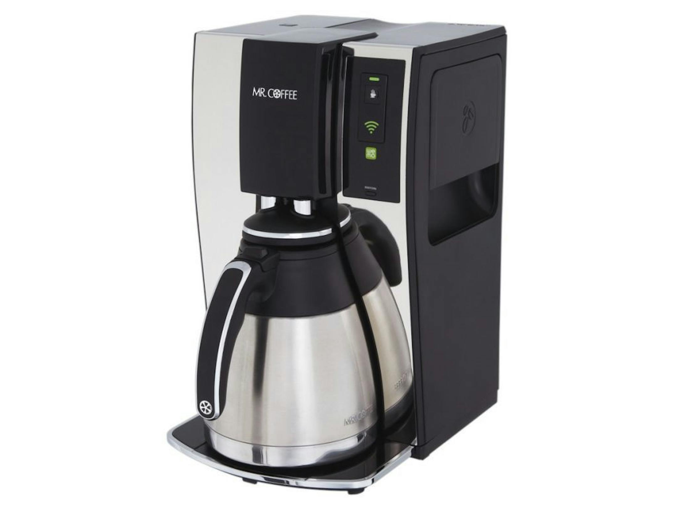 This product image provided by Mr. Coffee shows the Mr. Coffee Smart Optimal Brew Coffeemaker with WeMo.