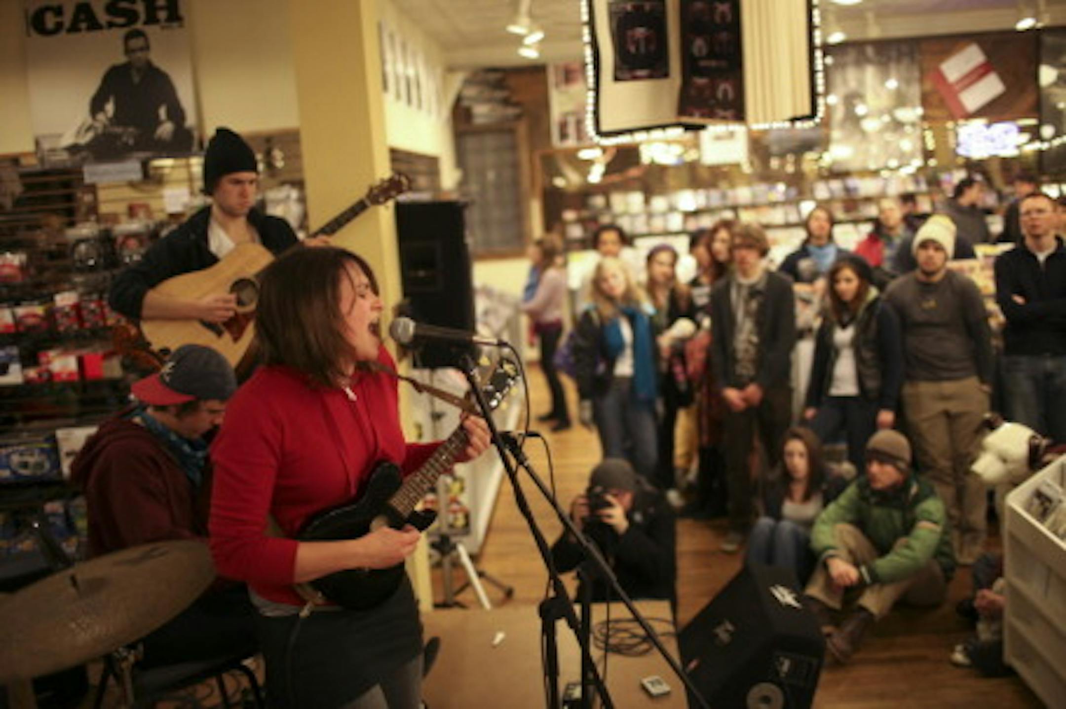 Lucy Michelle & the Velvet Lapelles at a recent Electric Fetus in-store gig / Photos by Jeff Wheeler, Star Tribune