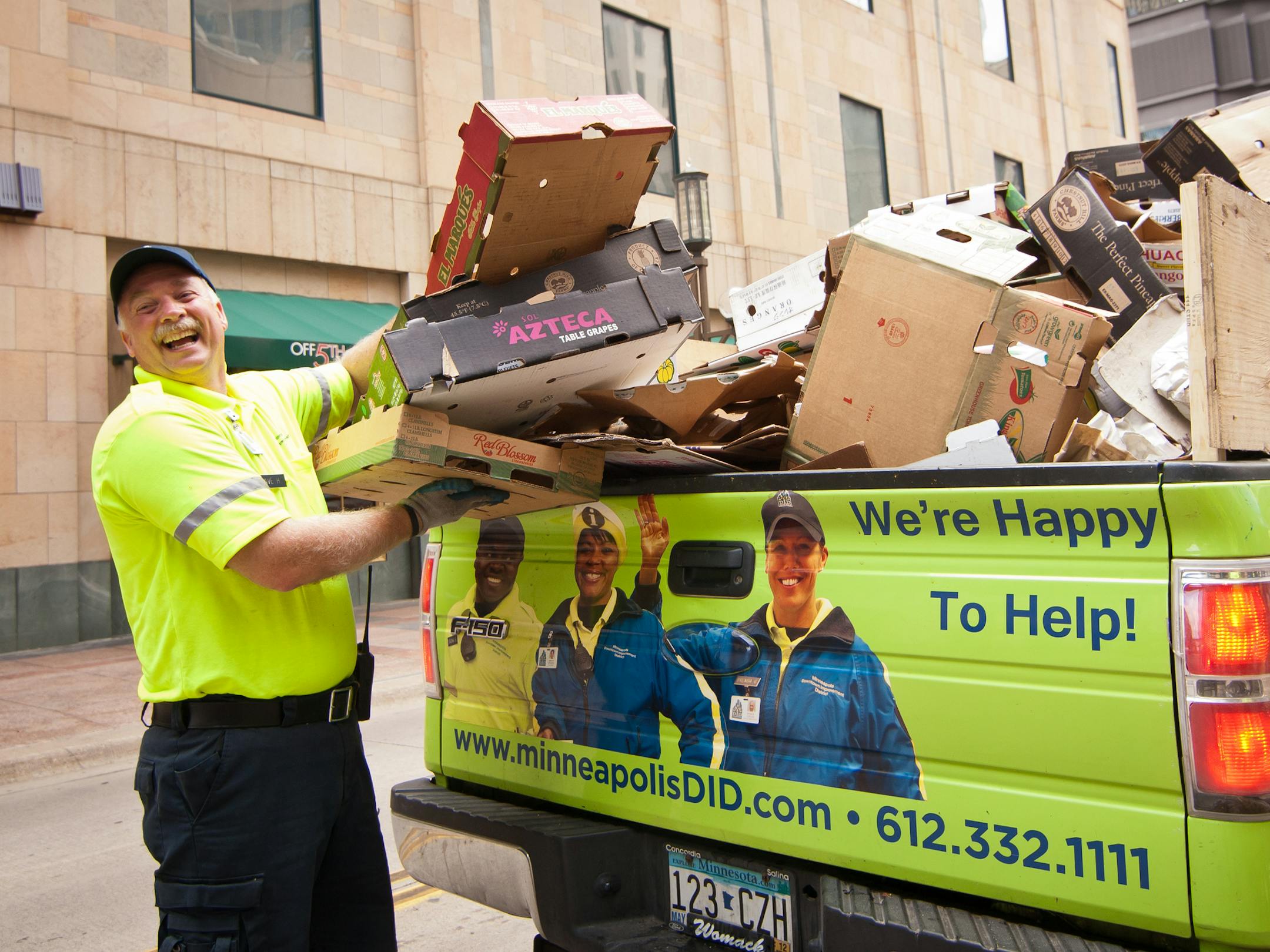 David Hallenberger, Ambassador of the Year at the Downtown Improvement District (DID), hauled and recycled last year on the Nicollet Mall. The DID is the operation of the Downtown Council that provides supplemental services and visitor assistance in the loop and is funded by property owners. Hallenberger was announced at last week's annual meeting of the Downtown Council.