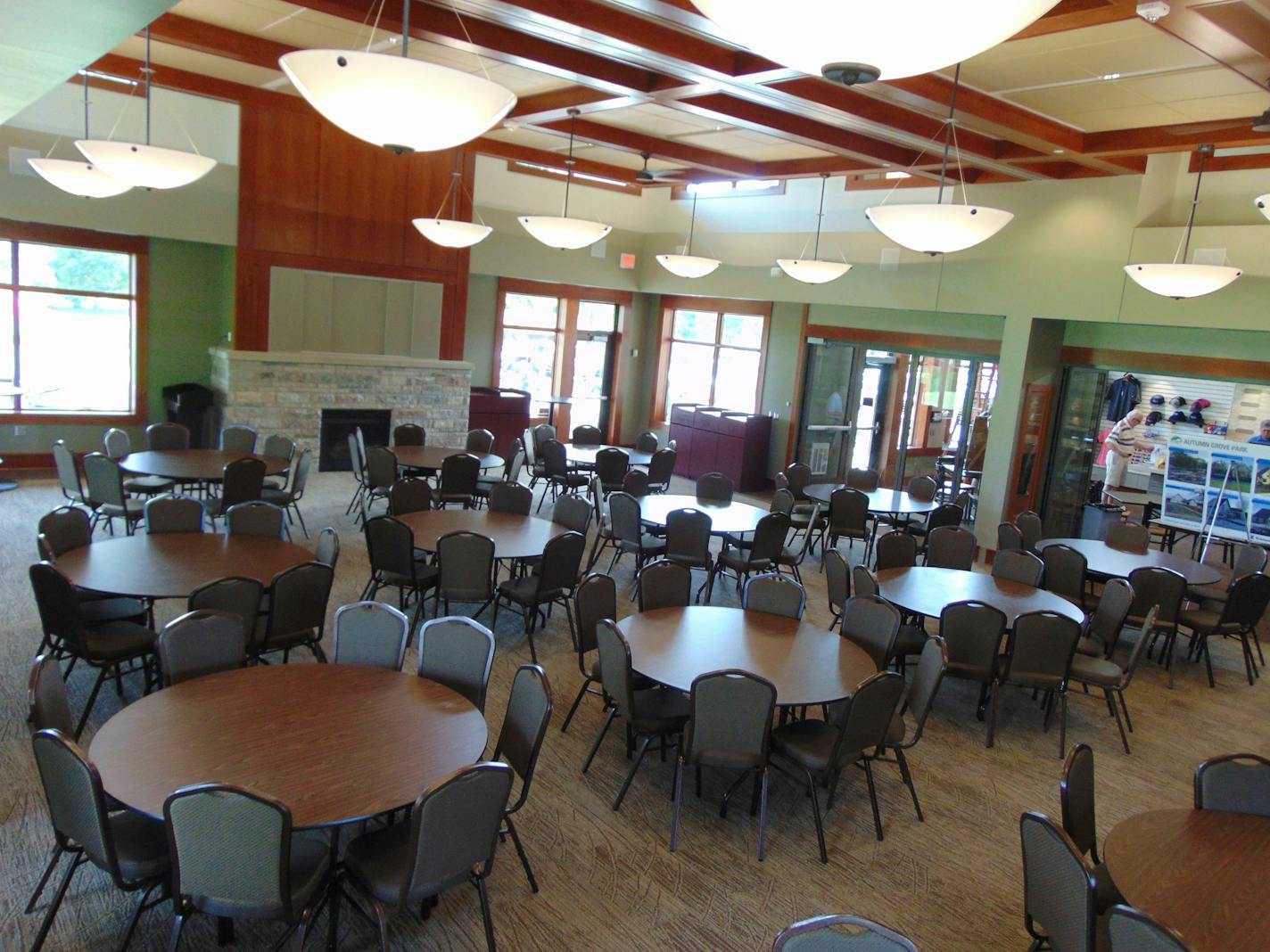 The community room in the new building.