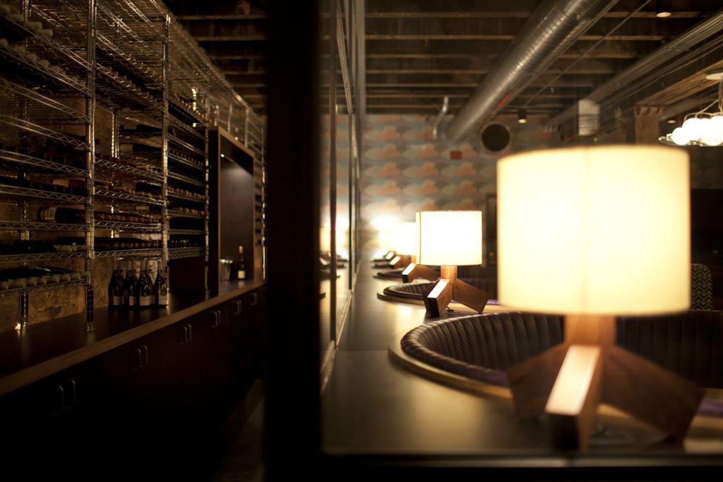 Interior view of the Marvel Bar showing seating on the right and wine storage on the left Friday afternoon, September 9, 2011, in Minneapolis, Minn. After much anticipation, Marvel Bar has finally opened in downtown's North Loop neighborhood. The bar promises to be a cocktail emporium unlike any other with a master mixologist, an ice program and chic decor.