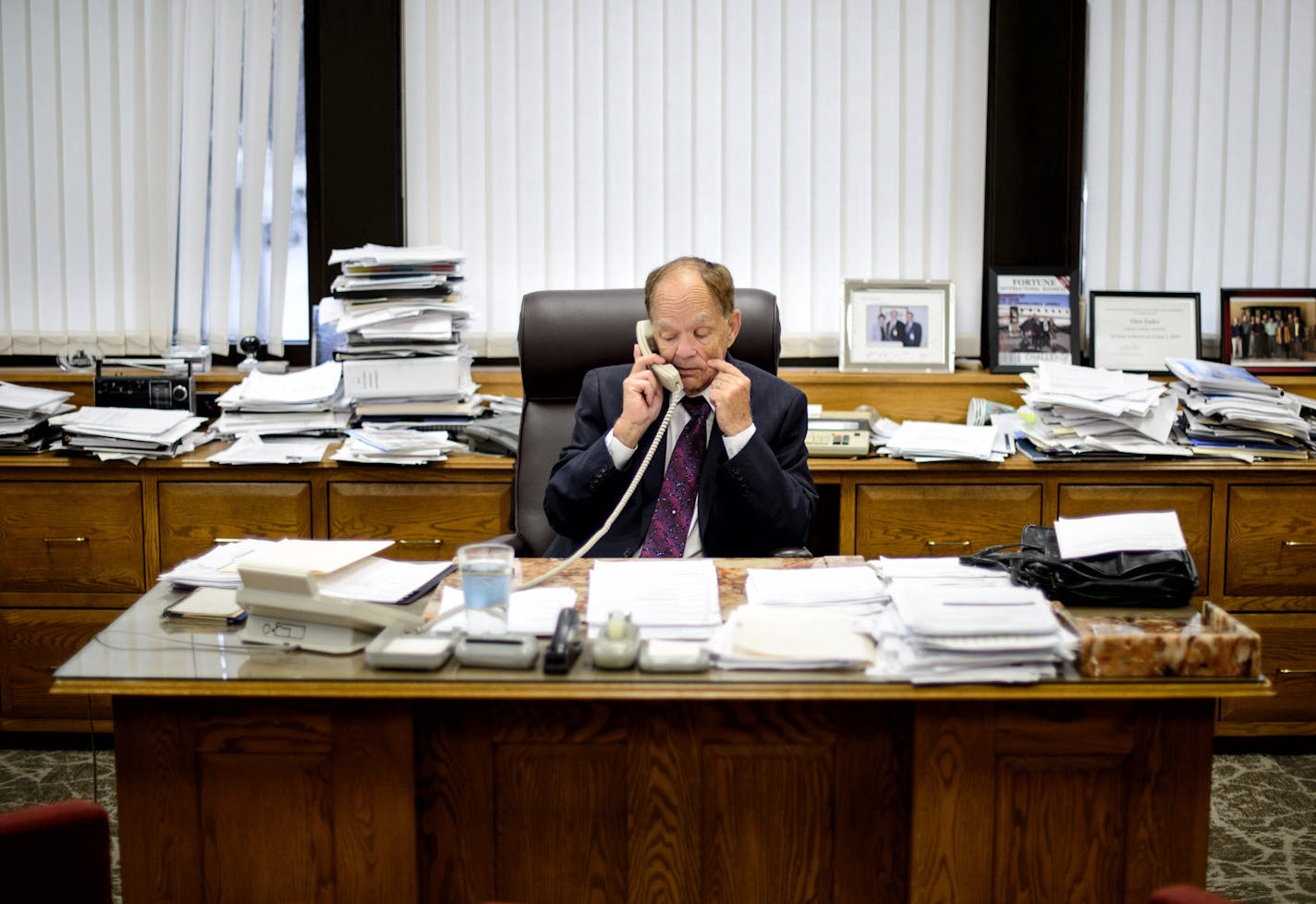 Glen Taylor in his North Mankato office. ] Thursday, April 24, 2014 GLEN STUBBE * gstubbe@startribune.com EDS: FOR USE ONLY WITH CURT BROWN PROFILE, CHECK WITH DEB PASTNER BEFORE USIG FOR ANY OTHER PURPOSE ORG XMIT: MIN1405051613185622