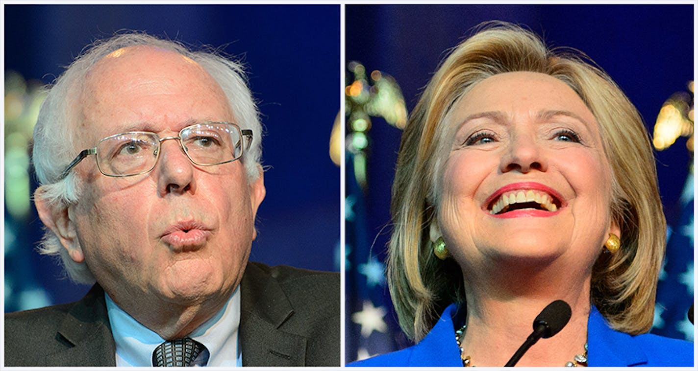 Vermont Sen. Bernie Sanders and former Secretary of State Hillary Clinton spoke to the DNC summer meeting, in Minneapolis on Friday.