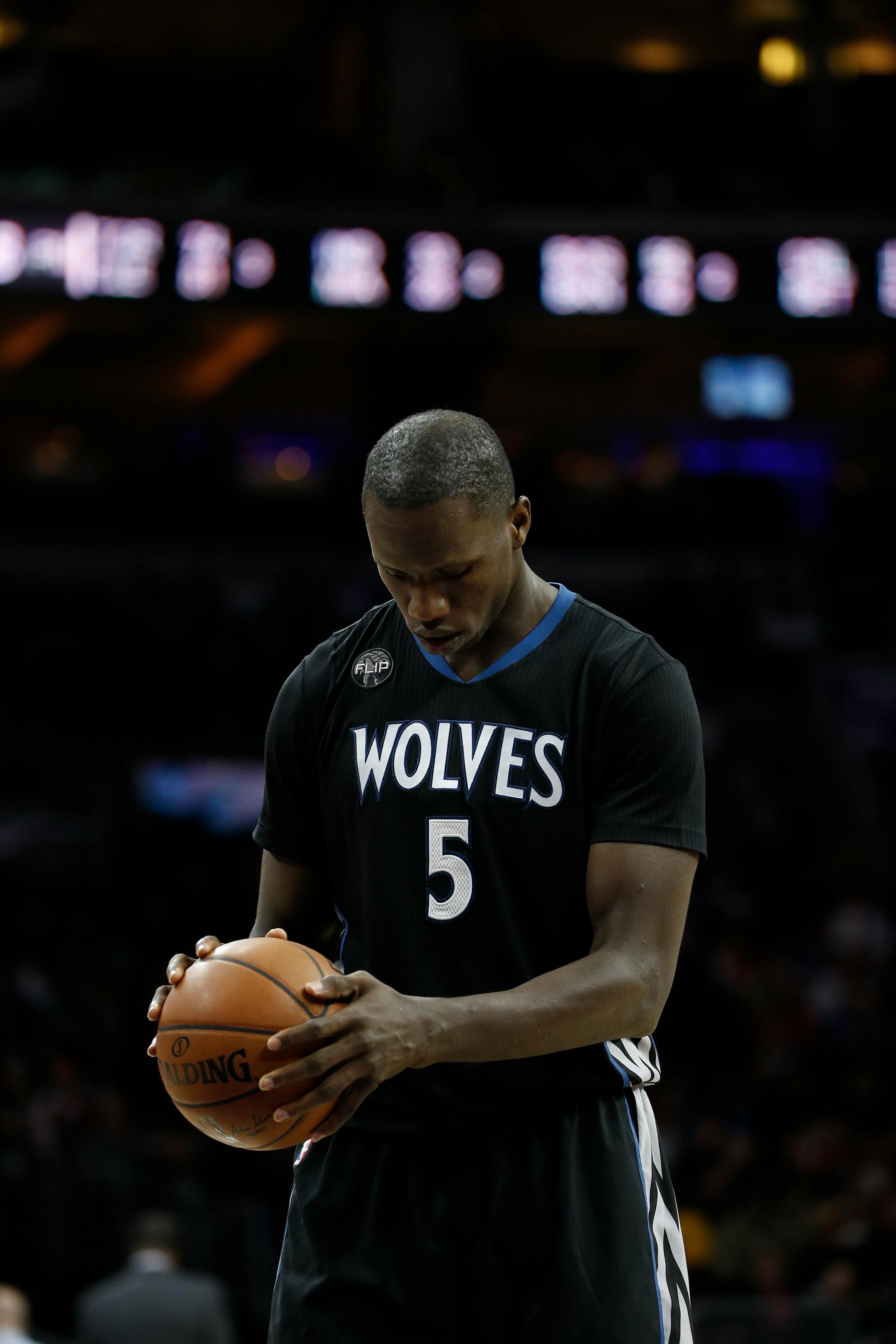 Minnesota Timberwolves' Gorgui Dieng in action during an NBA basketball game against the Philadelphia 76ers, Monday, Jan. 4, 2016, in Philadelphia. (AP Photo/Matt Slocum)