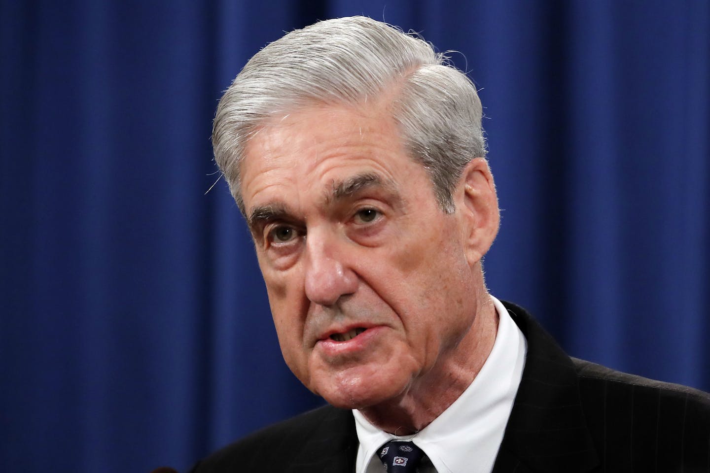 Special counsel Robert Muller speaks at the Department of Justice Wednesday, May 29, 2019, in Washington, about the Russia investigation. (AP Photo/Carolyn Kaster)