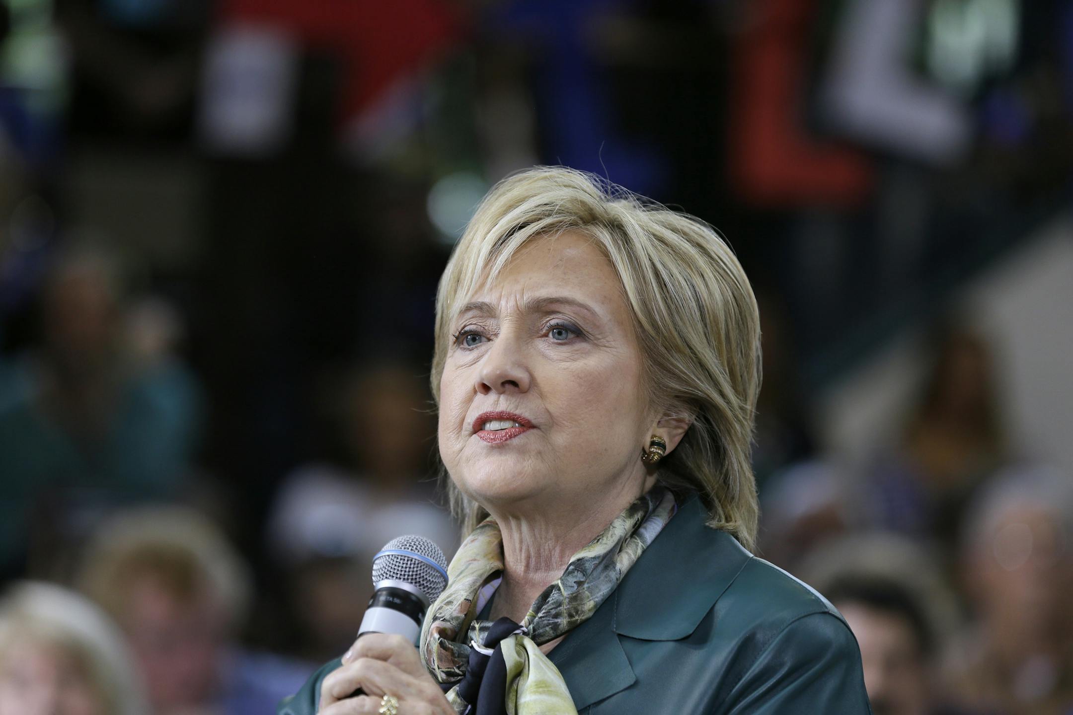 Democratic presidential candidate Hillary Rodham Clinton speaks during a community forum, Tuesday, Oct. 6, 2015, in Davenport, Iowa. (AP Photo/Charlie Neibergall)
