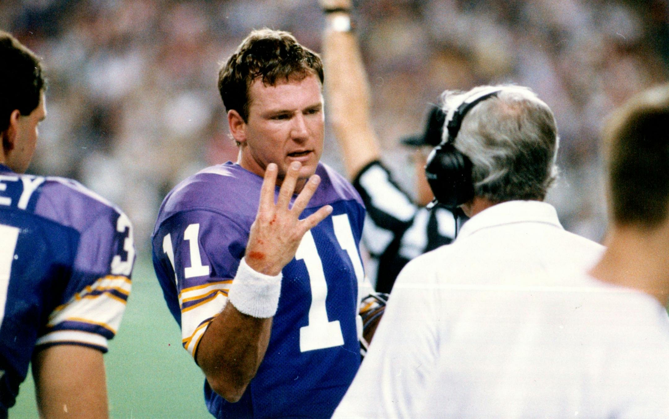 December 21, 1988 Wade Wilson was yanked in the third quarter Monday night against the Bears but will start in the wild-card game against the Rams. David Brewster, Minneapolis Star Tribune