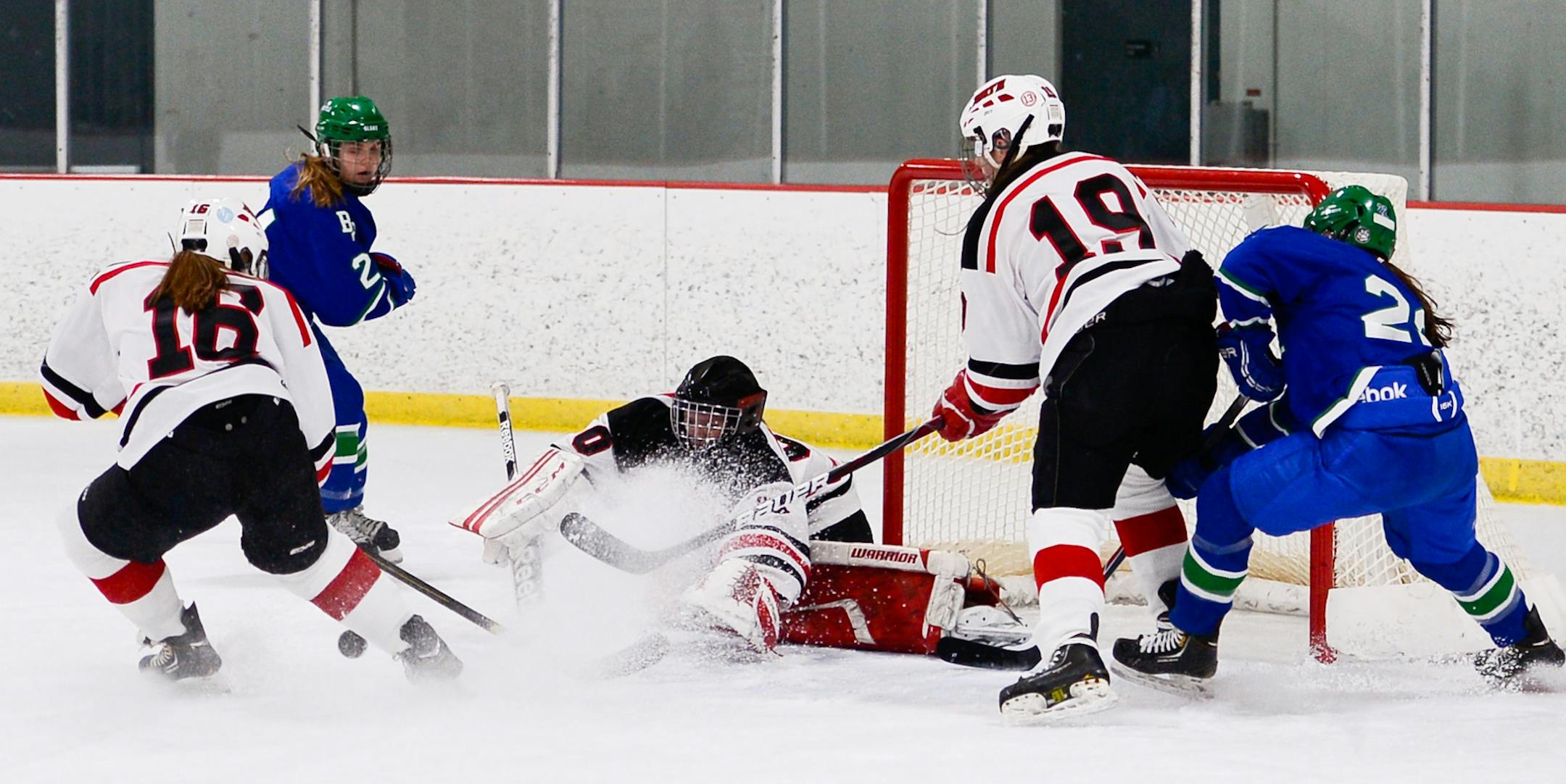 Abby Cooper (in goal) and Taylor Flayerty (19) of Lakeville North. Submitted photo
