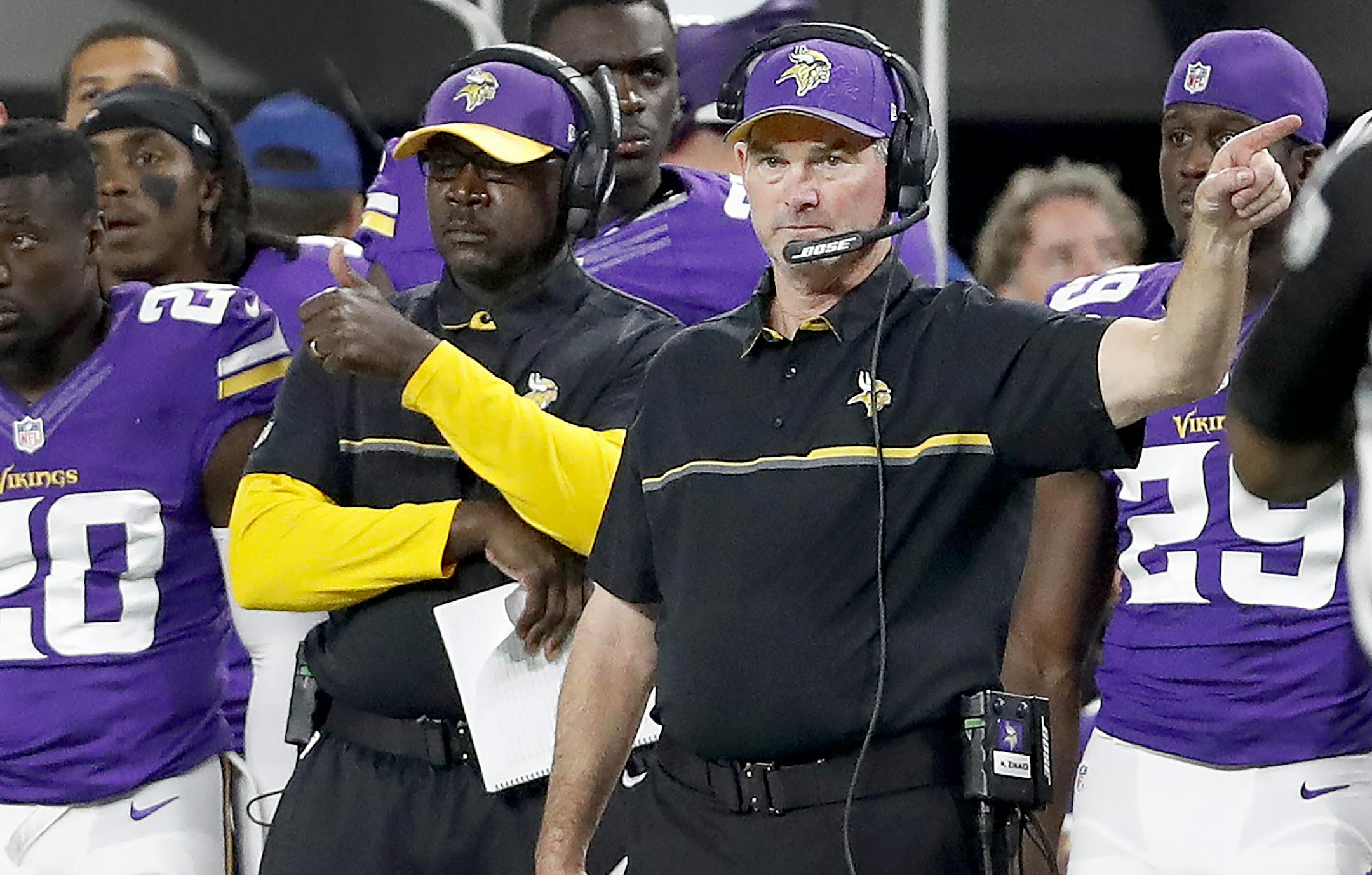 Minnesota Vikings head coach Mike Zimmer. ] CARLOS GONZALEZ cgonzalez@startribune.com - October 3, 2016, Minneapolis, MN, US Bank Stadium, NFL, Minnesota Vikings vs. New York Giants