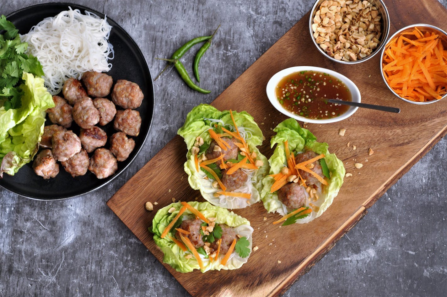 Pork and Lemongrass Meatball Lettuce Wraps. Meredith Deeds, Special to the Star Tribune