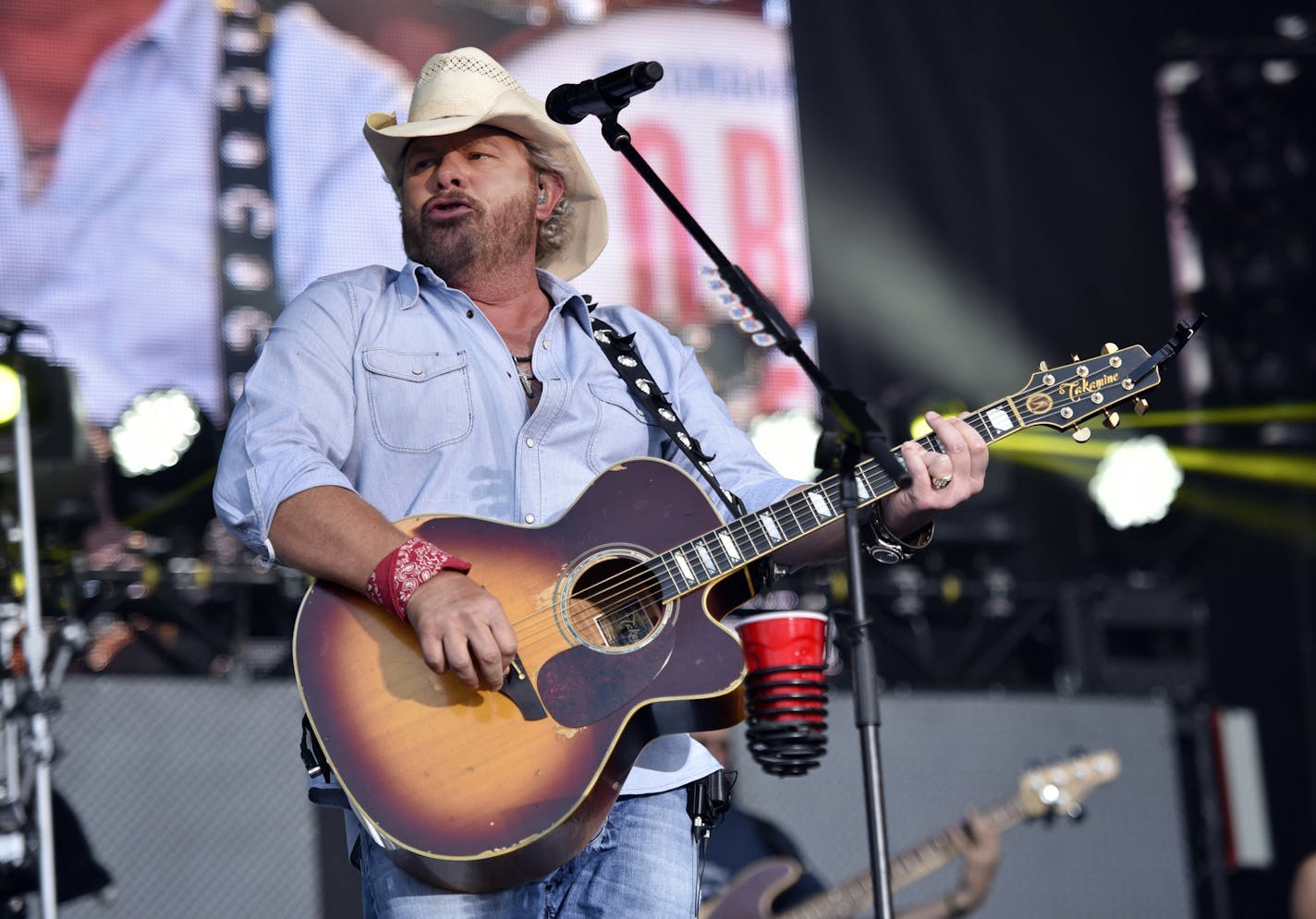 Toby Keith, shown here in Naperville, Ill., in June, returned to the Minnesota State Fair for his fourth grandstand headlining set Sunday. Invision/Associated Press