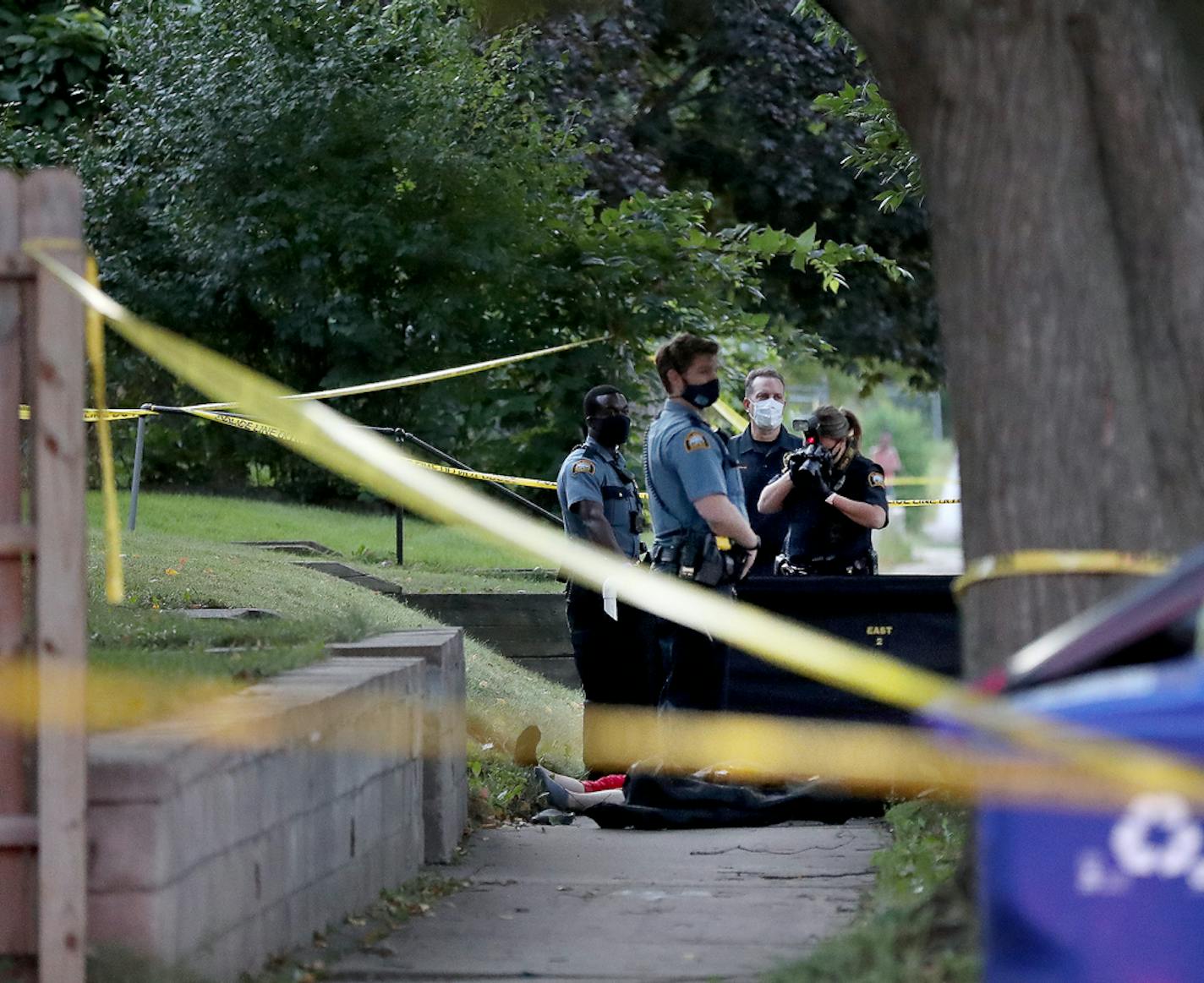 A shooting death early Thursday has investigators on the scene on the East Side of St. Paul. The killing occurred in the 800 block of E. Cook Avenue, just east of Arcade Street, police said, Thursday, Sept. 3, 2020, in St. Paul.