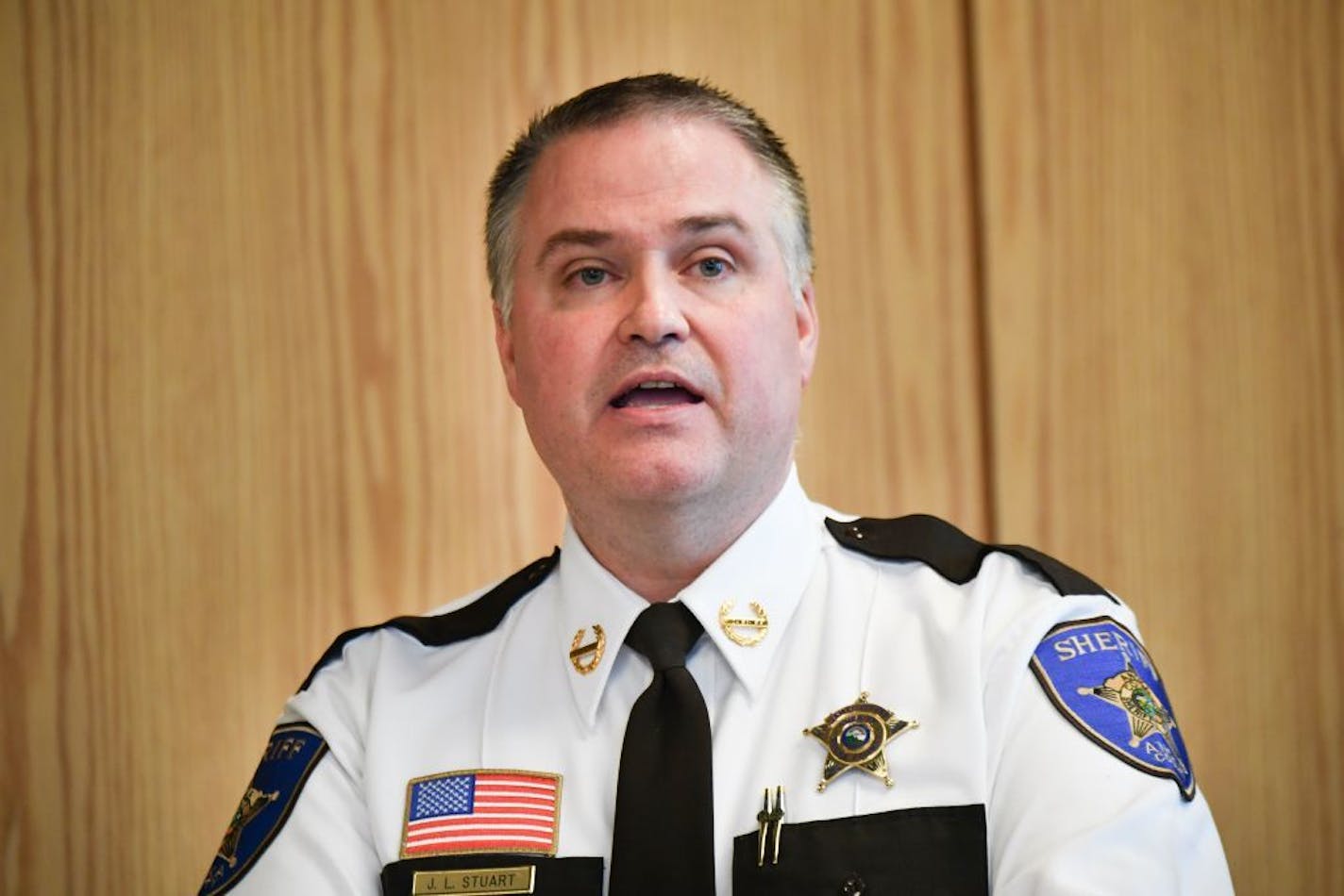 Anoka County Sheriff James Stuart announced the new opioid addiction plan along with Brian Nystrom, CEO Nystrom Associates who will administer care after inmates are released.