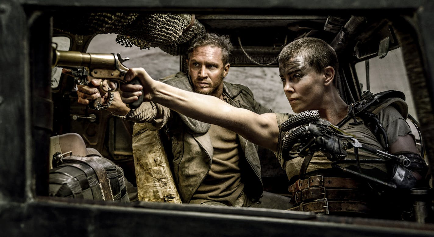 Tom Hardy and Charlize Theron star in the film "Mad Max: Fury Road." (Jasin Boland/Warner Bros. Pictures) ORG XMIT: 1175865