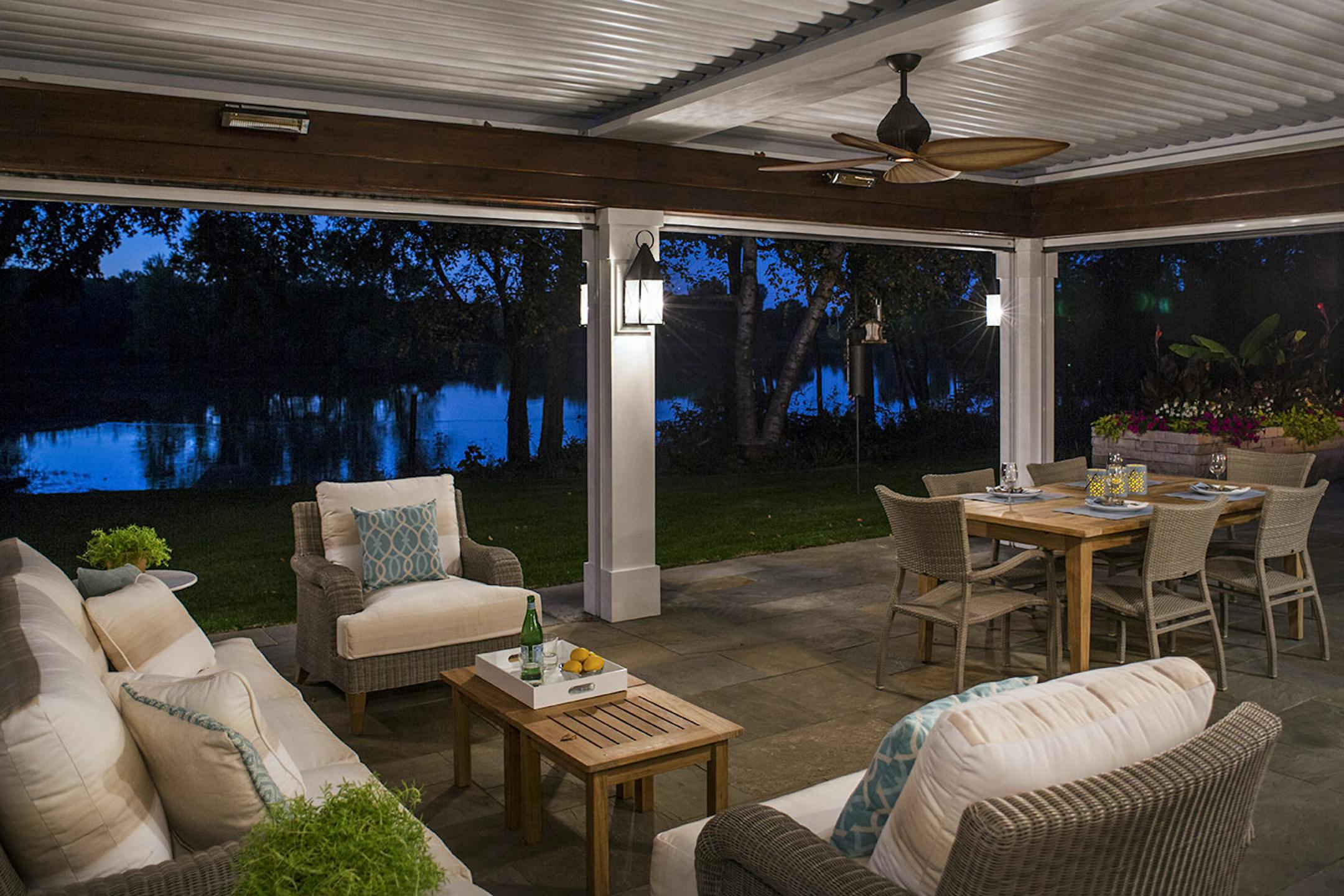 Mom's Design and Build came up with the design for the pergola to comply with lake setback requirements.