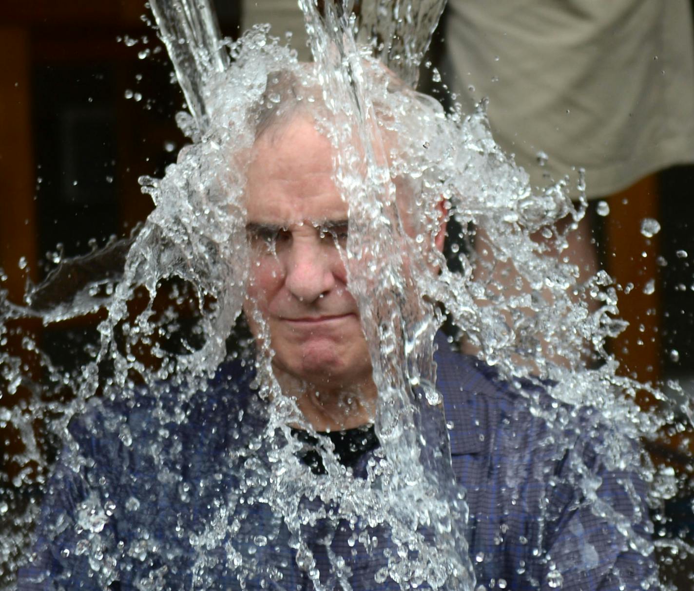 Governor Mark Dayton took the ALS Ice Bucket Challenge at the State Fair on Garage Logic with Joe Soucheray radio show Thursday morning at the first day of the State Fair. ] FALCON HEIGHTS, MN -- Thursday, August 21, 2014. GLEN STUBBE * gstubbe@startribune.com