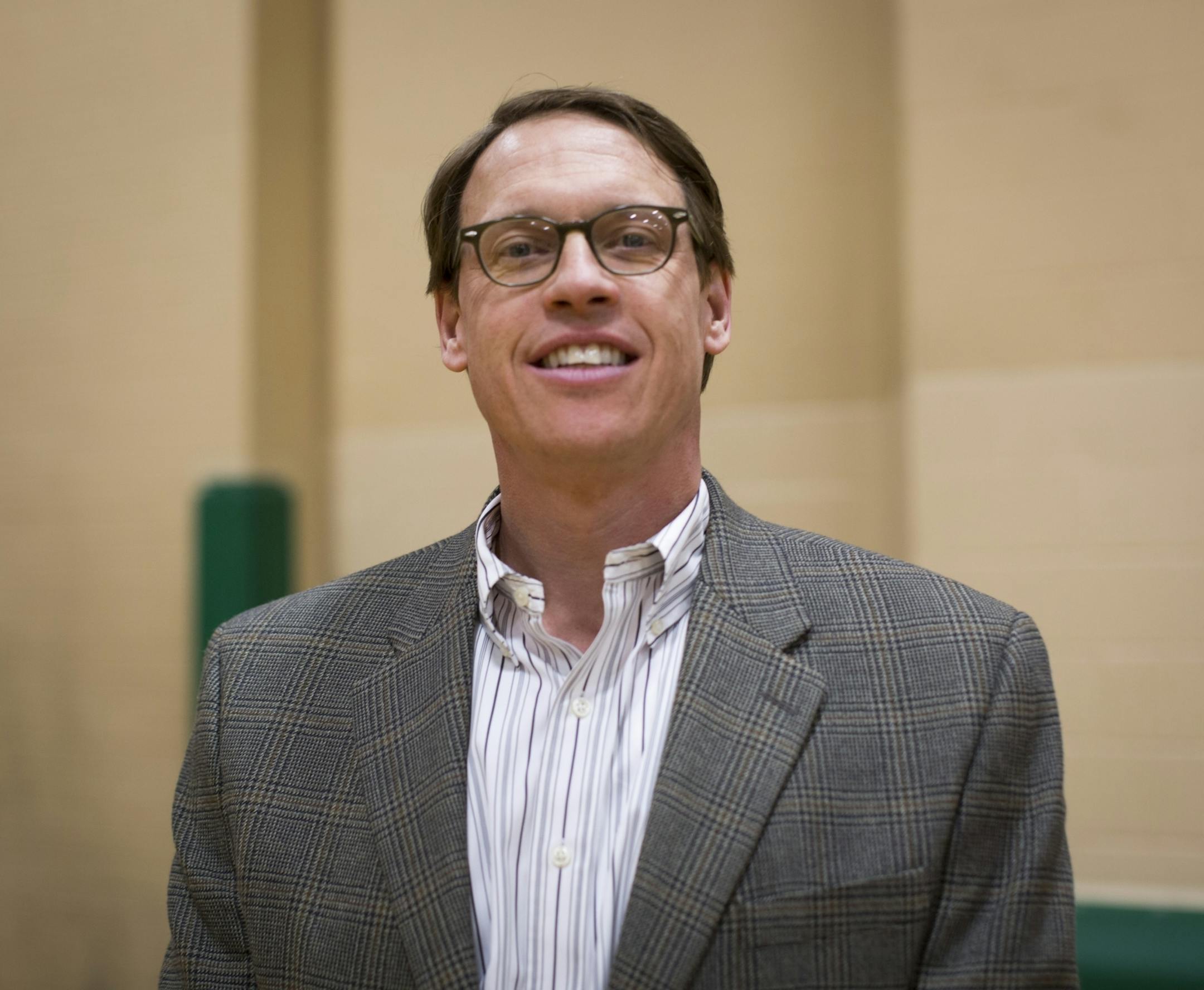 Tom Zellmer of Edina, 49, caucusing on March 1, 2016, in Edina, Minn.