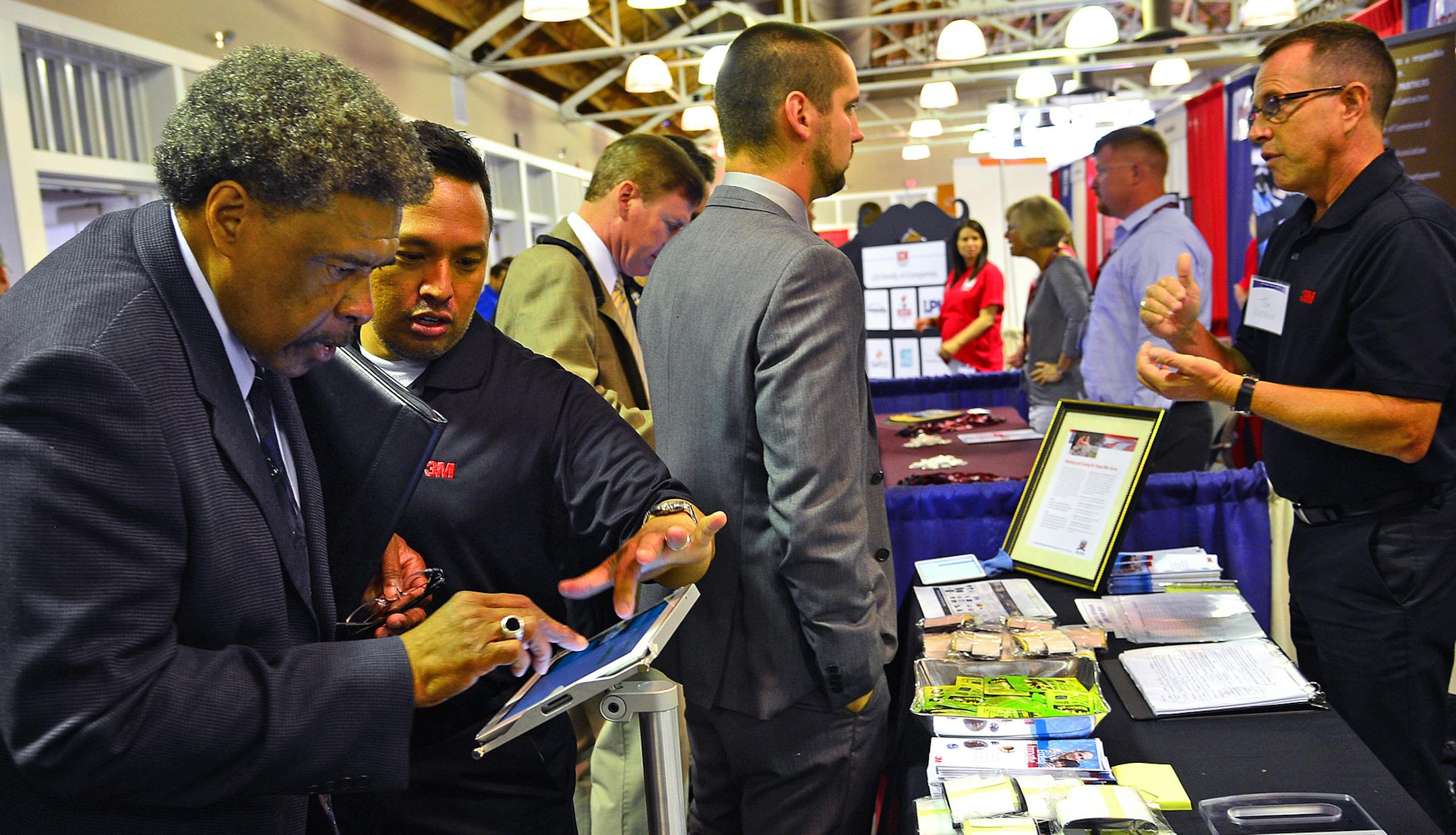 More than 150 employers set up shop at the Earle Brown Heritage Center in Brooklyn Center on Wednesday for the Minnesota Veterans Career Fair, an event that helps military personnel and veterans, such as Michael Williams find and obtain jobs.