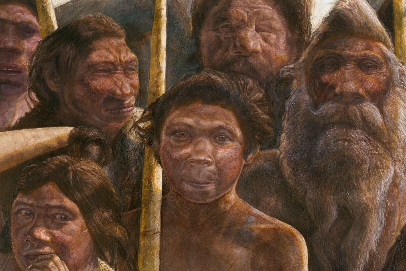 This artist's rendering provided by Madrid Scientific Films in December 2013 shows Sima de los Huesos hominins who are estimated to have lived approximately 400,000 years ago during the Middle Pleistocene. Scientists have reached farther back than ever into the ancestry of humans to recover and analyze DNA, with a sample from a bone from a site in Sima de los Huesos, Spain. So far, the achievement has provided more questions than answers about the human family tree. Results were presented online