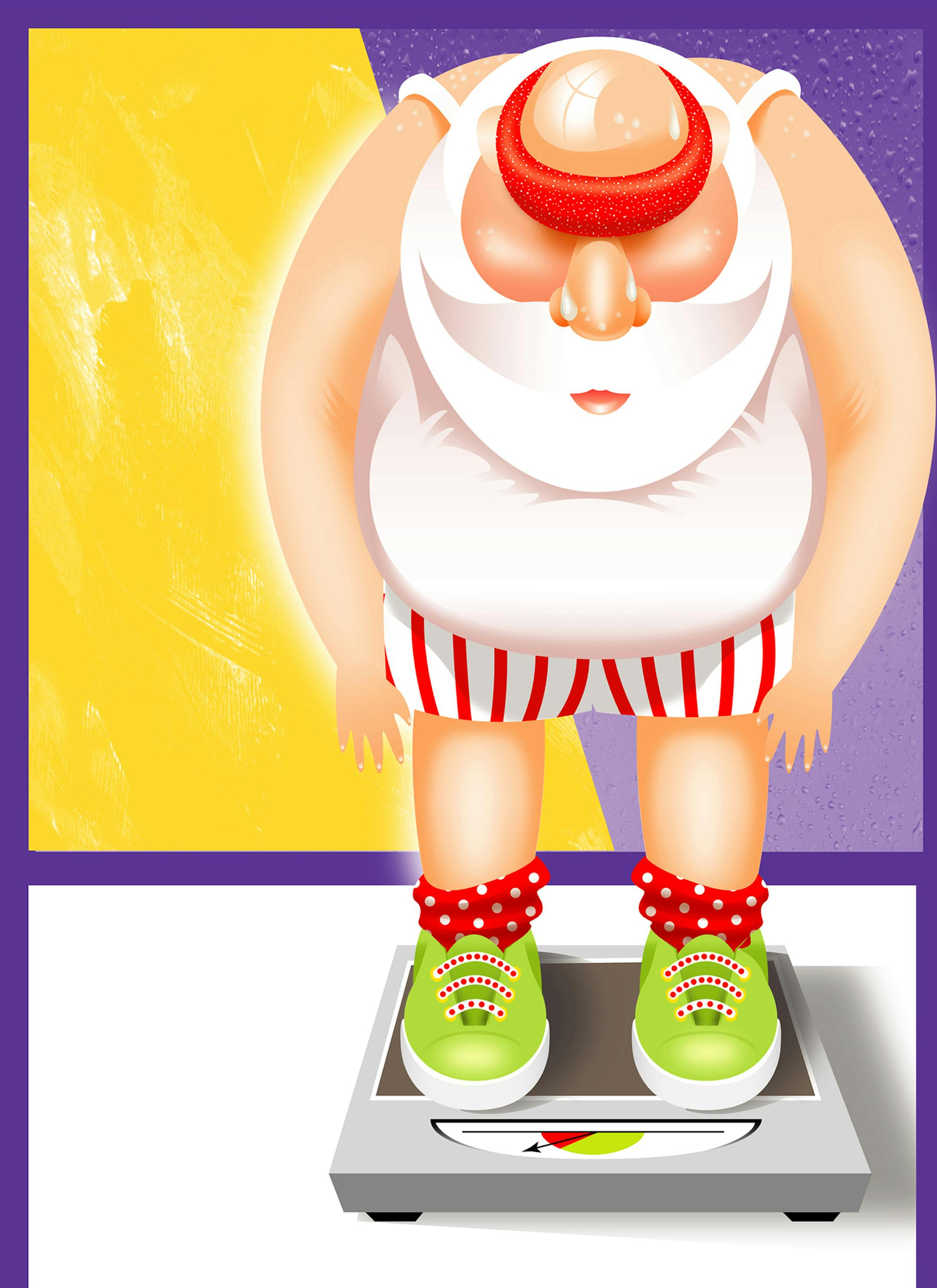 300 dpi Laurie McAdam color illustration of an overweight Sant weighing himself on a scale; can be used with stories about gaining weight at Christmas. The Modesto Bee 2009<p> krtcampus campus; krtnational national; krtworld world; krt; mctillustration; 10011000; 1201; FEA; krtchristianity christianity; krtchristmas christmas; krtfeatures features; krtholiday holiday; krtlifestyle lifestyle; krtreligion religion; krtwinter winter; krtxmas xmas; LEI; leisure; LIF; public holiday; REL; religious f
