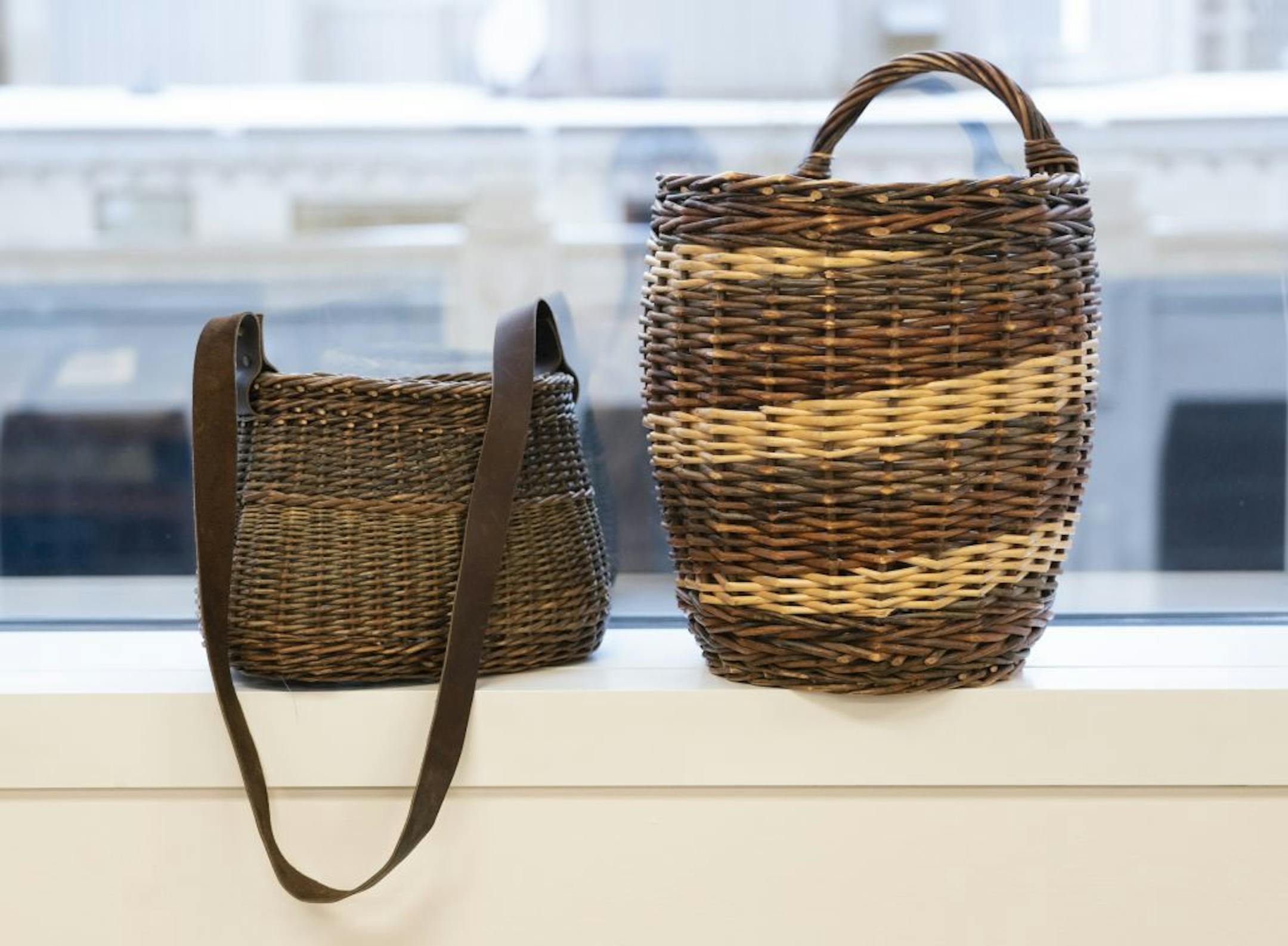Emily Derke uses local materials and traditional weaving techniques. These pieces aren't for sale.