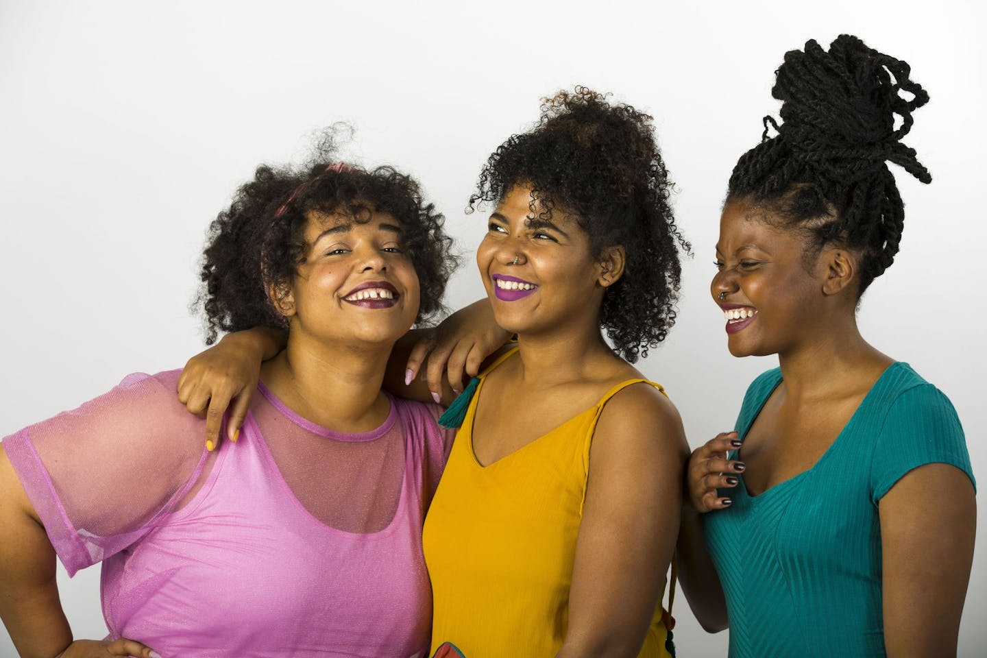 From left to right: Amalia Nicholson, Leeya Jackson, and Shareina Chandler are the women behind the "Borrowed Interest" podcast. (Photo by Grant Griffith of Mono)