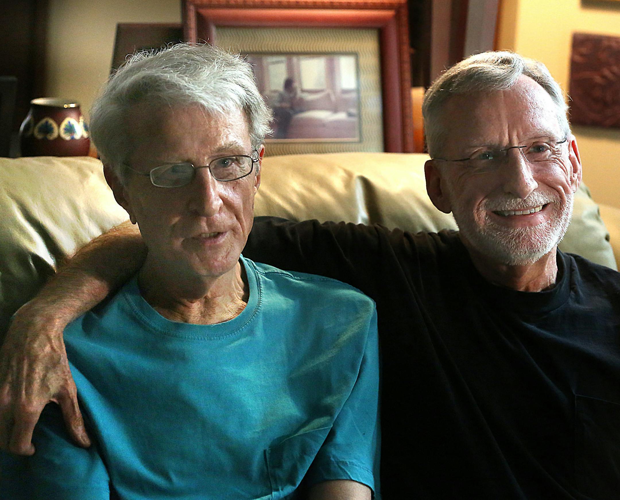Jack Baker (left) and Michael McConnell, the first same-sex couple known to apply for a marriage license are still married, today, and live in a south Minneapolis home they've restored over the years. ] JIM GEHRZ &#xef; james.gehrz@startribune.com / Minneapolis, MN / July 2, 2015 / 10:00 AM &#xf1; BACKGROUND INFORMATION: Tucked into the Supreme Court's ruling for same-sex marriage: "Baker v. Nelson is overruled." Jack Baker and Michael McConnell, the first same-sex couple known to apply for a ma