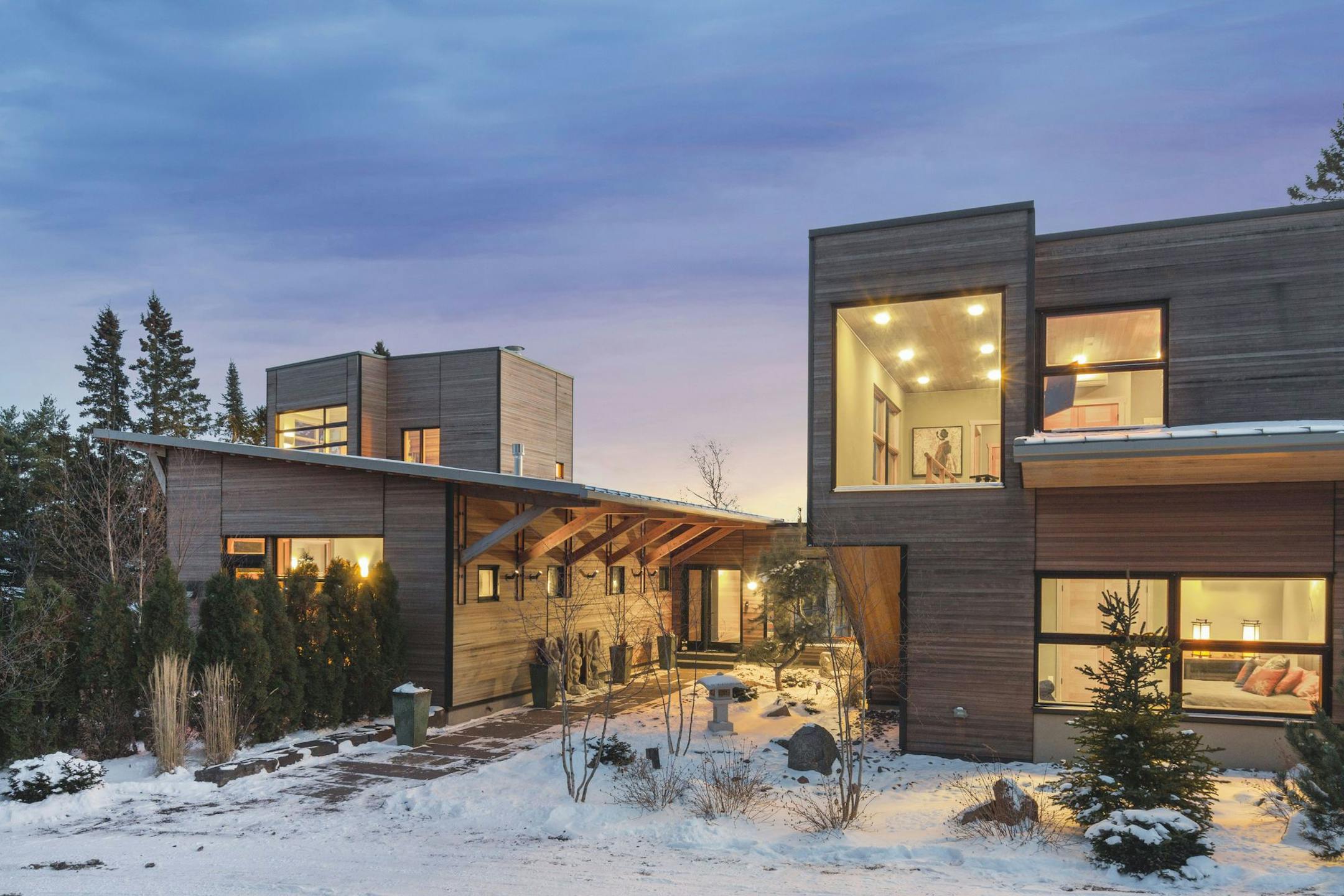 Homegazing -Asian-inspired 7,200 square foot modern retreat on a cliff above Lake Superior for $5.495 million.