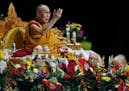 The Dalai Lama addresses a mostly Tibetan audience at the Minneapolis Convention Center in Feb. 2016. The Tibetan spiritual leader is set to return to