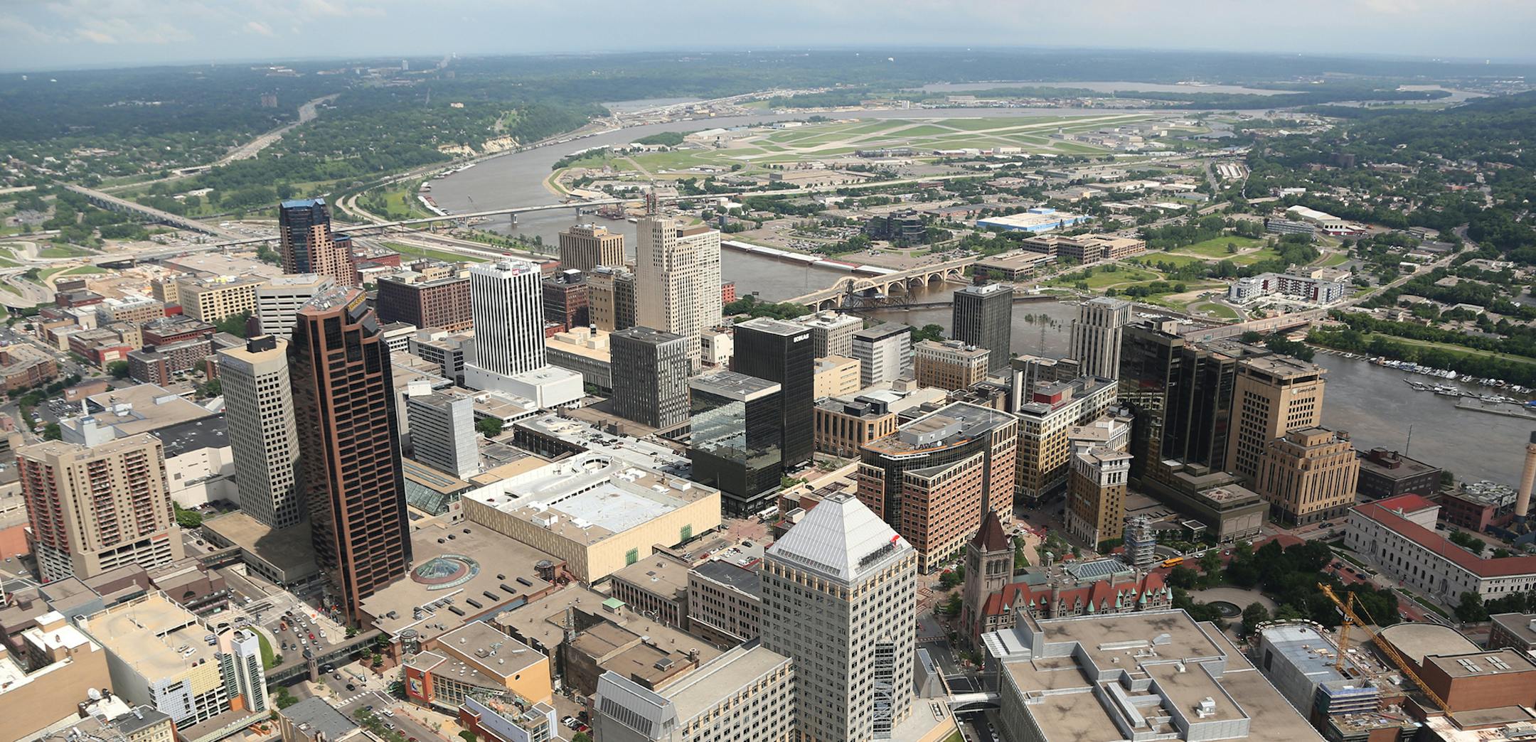 Kyndell Harkness flew for flooding photos and made some photos for the archives Minneapolis, St Paul, TCF stadium, The Viking Stadium construction, and skyline photos. Mystic lake and Valley Fair too. ORG XMIT: MIN1407112236051420
