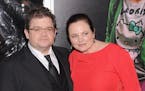 Patton Oswalt and wife Michelle McNamara attend a premiere in 2011 in New York City.