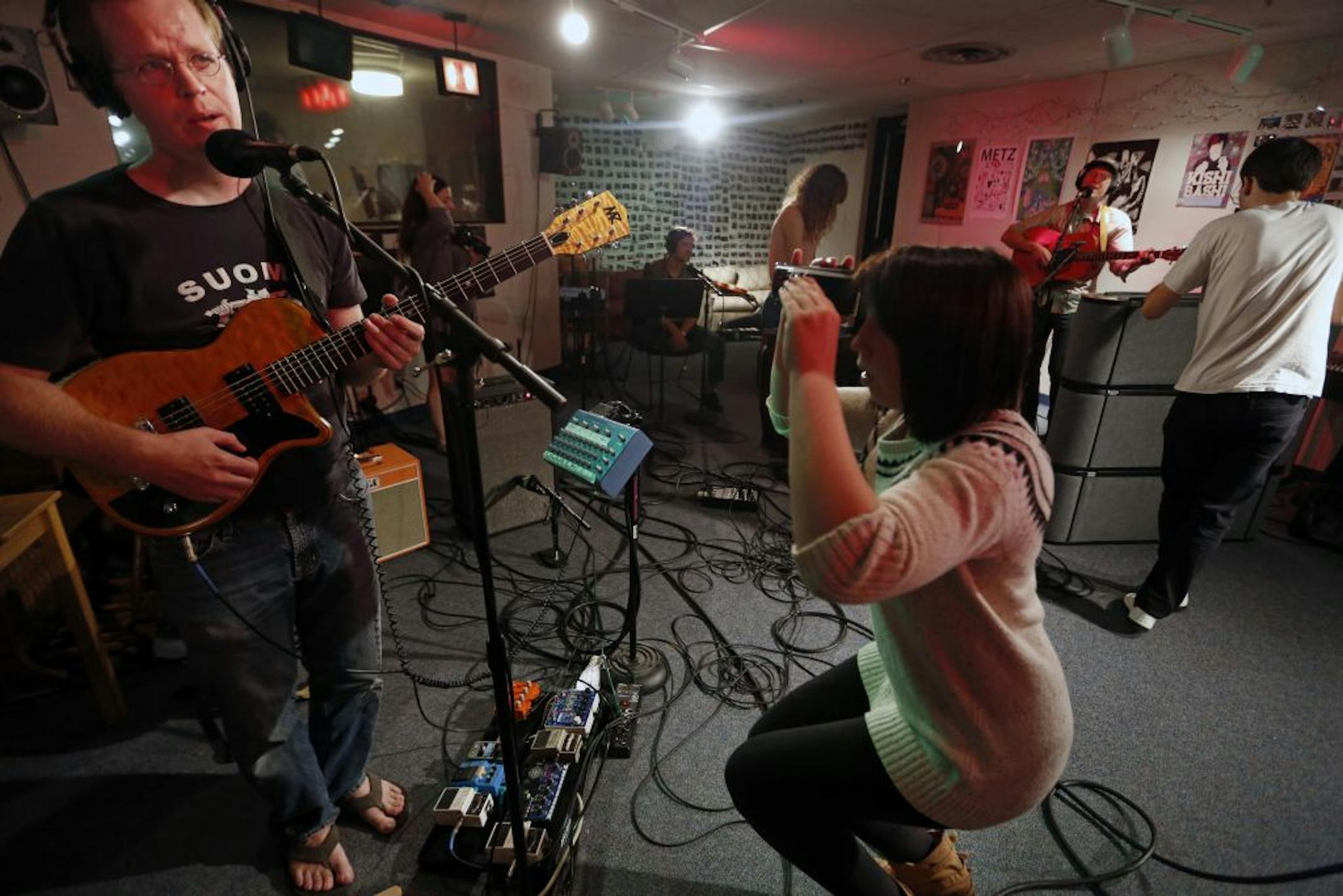 Rachel Dorn filmed Jason Sunde of the Daredevil Christopher Wright band during a recent live broadcast from Radio K's studio on the University of Minnesota's West Bank campus. The student-run station is celebrating its 100th anniversary.