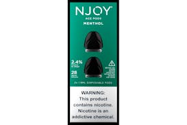 This image provided by NJOY in 2024 shows packaging for the company's menthol-flavored electronic cigarette product.