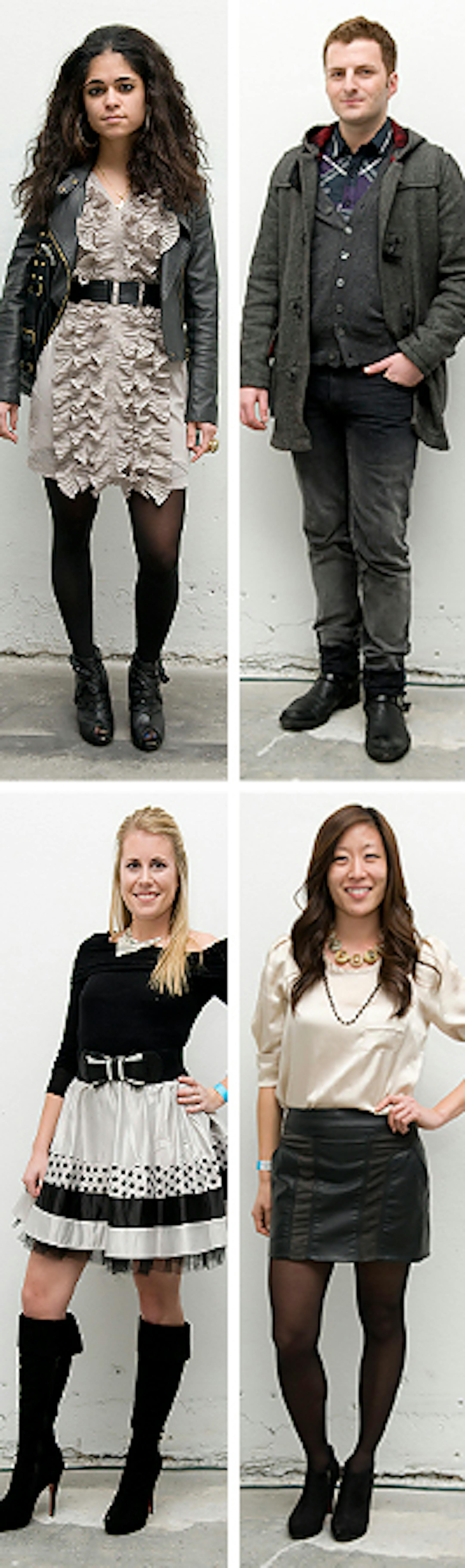 Clockwise from top - Perssis Meshkat, Derek Botz, Meghan Nelson, Kelly Doohen
