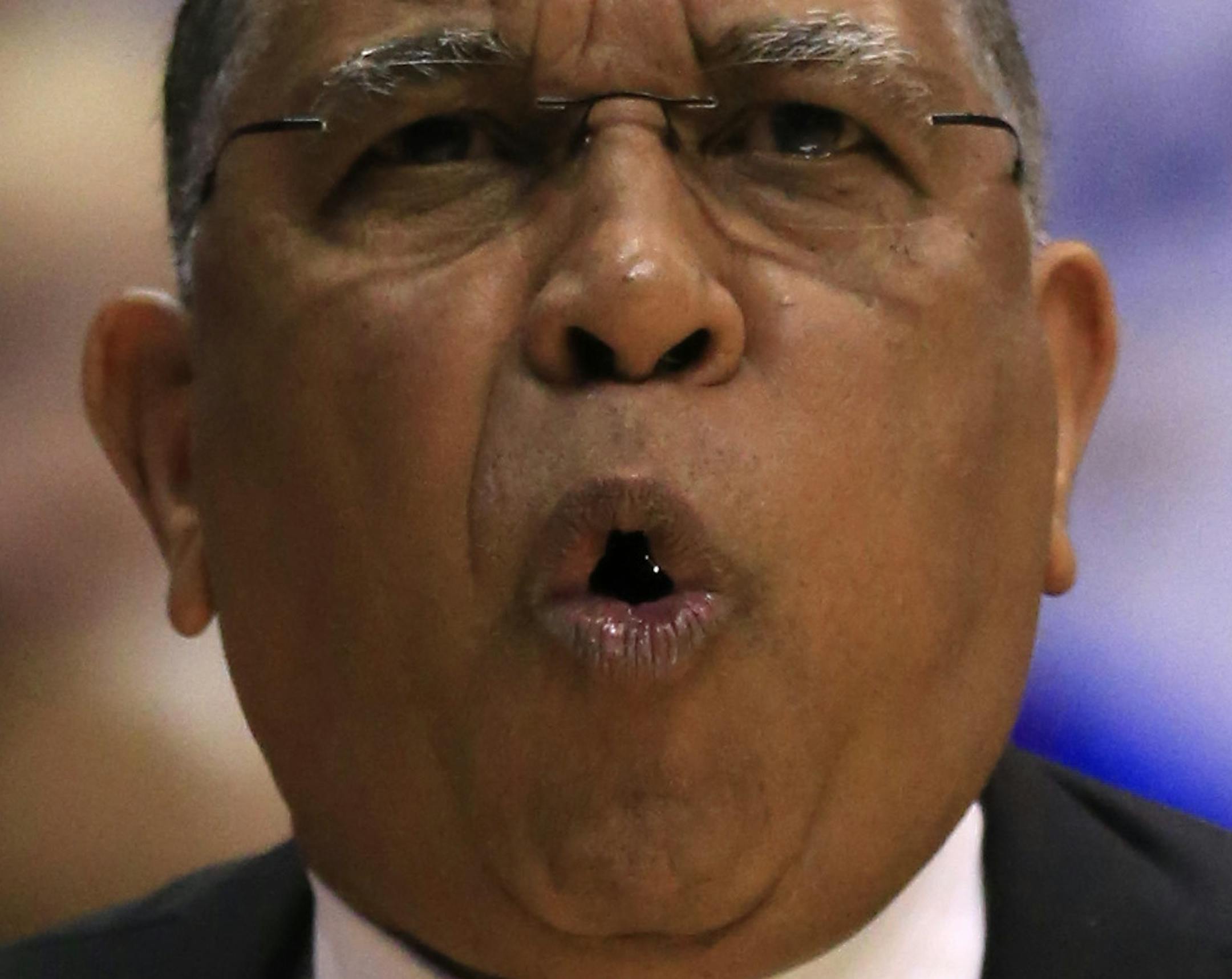 Texas Tech head coach Tubby Smith during the first half of an NCAA college basketball game against Kansas in Lawrence, Kan., Saturday, Feb. 27, 2016. (AP Photo/Orlin Wagner) ORG XMIT: OTKOW