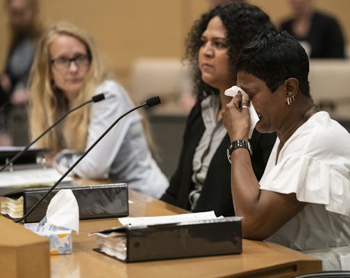 Martha Gibbs, a friend and former inmate with Amreya Shefa, wept while talking about her at Tuesday's hearing.